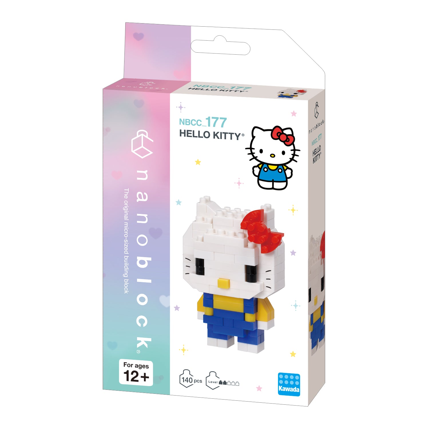 Mini puzzle of Hello Kitty from Nanoblock set in progress