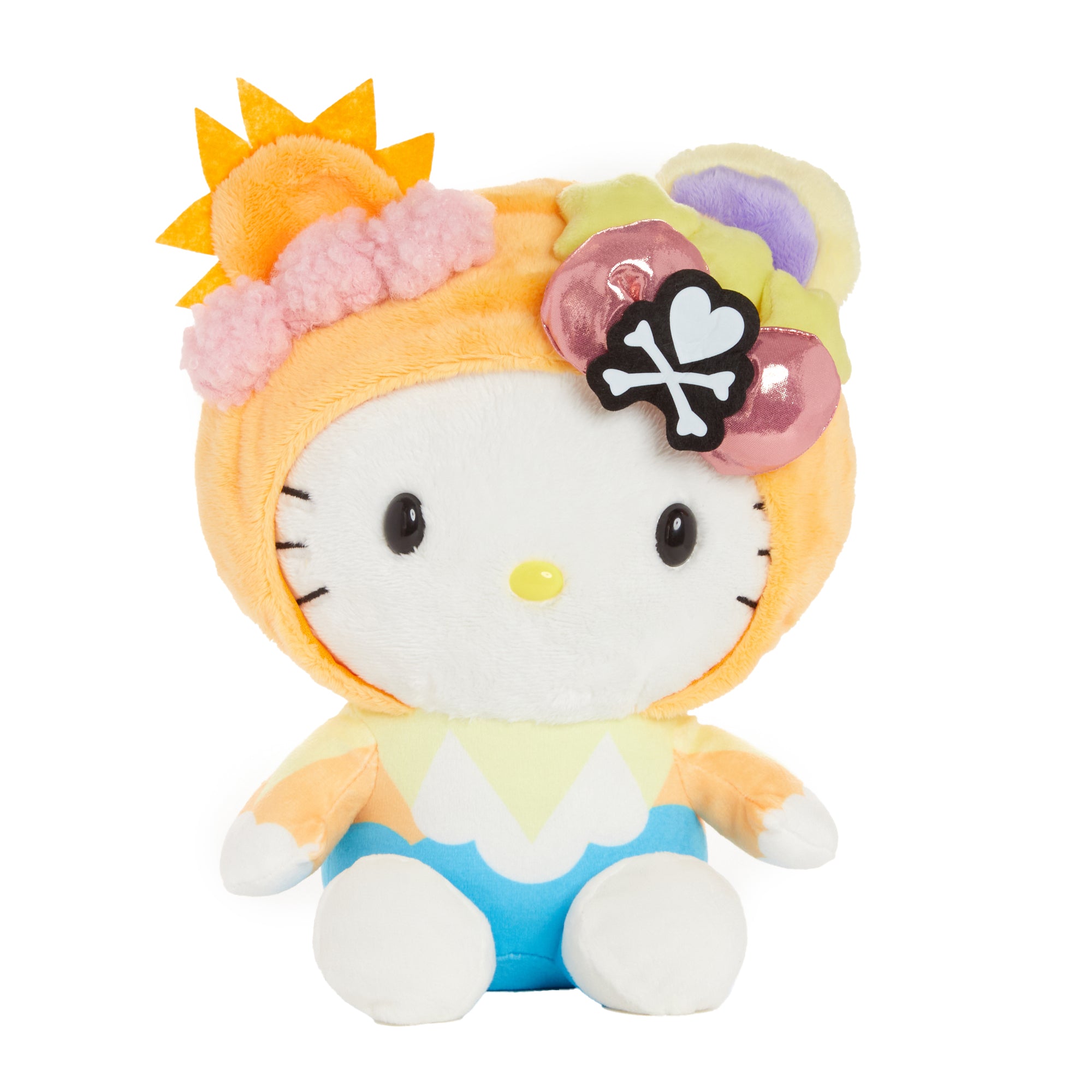 Hello Kitty celestial plush featuring sun and moon details, front view