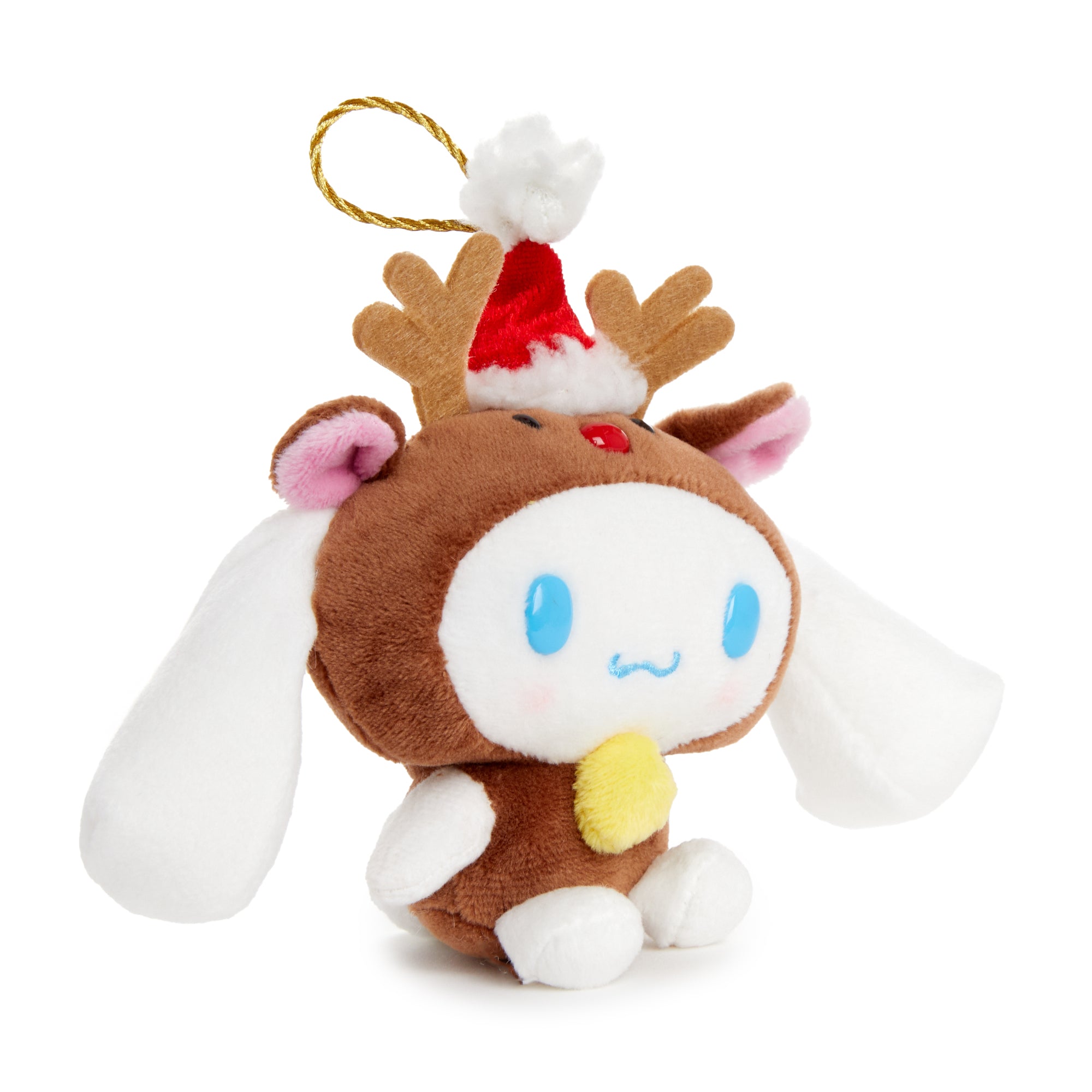 Cinnamoroll plush ornament hanging on a Christmas tree branch