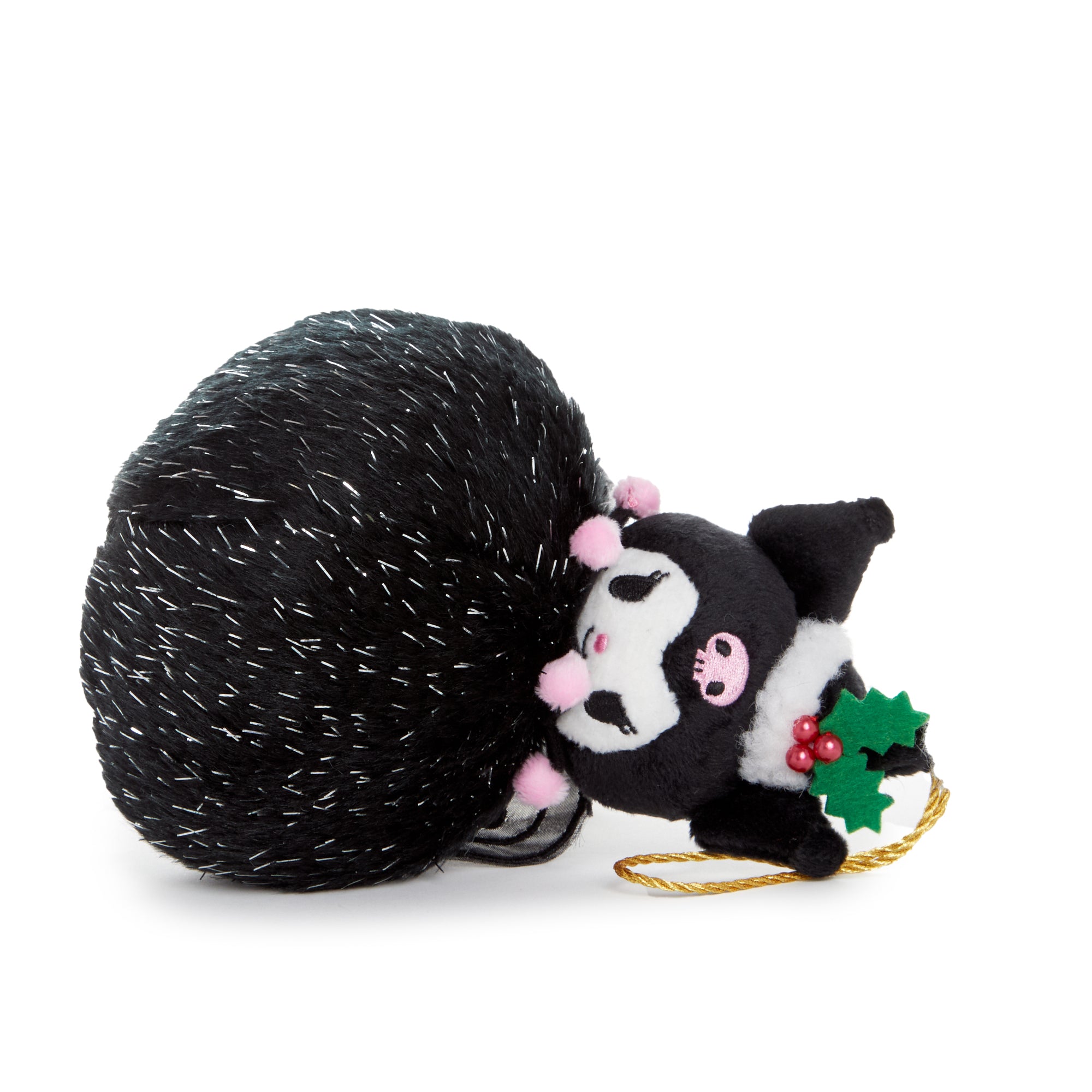 Close-up of Kuromi ornaments embroidered and appliqué details, highlighting its intricate design.