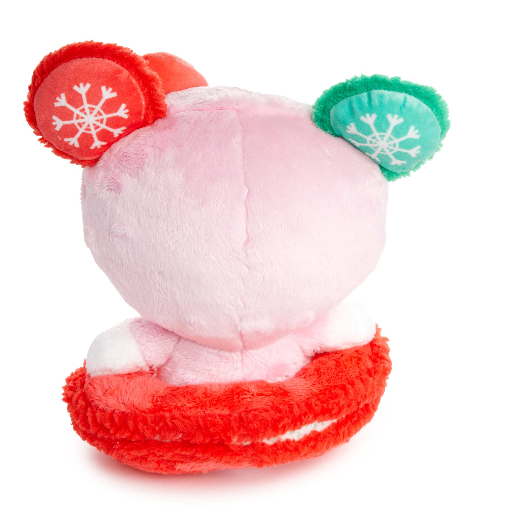 Close-up showing plush embroidery details on Hello Kitty plush bouquet version