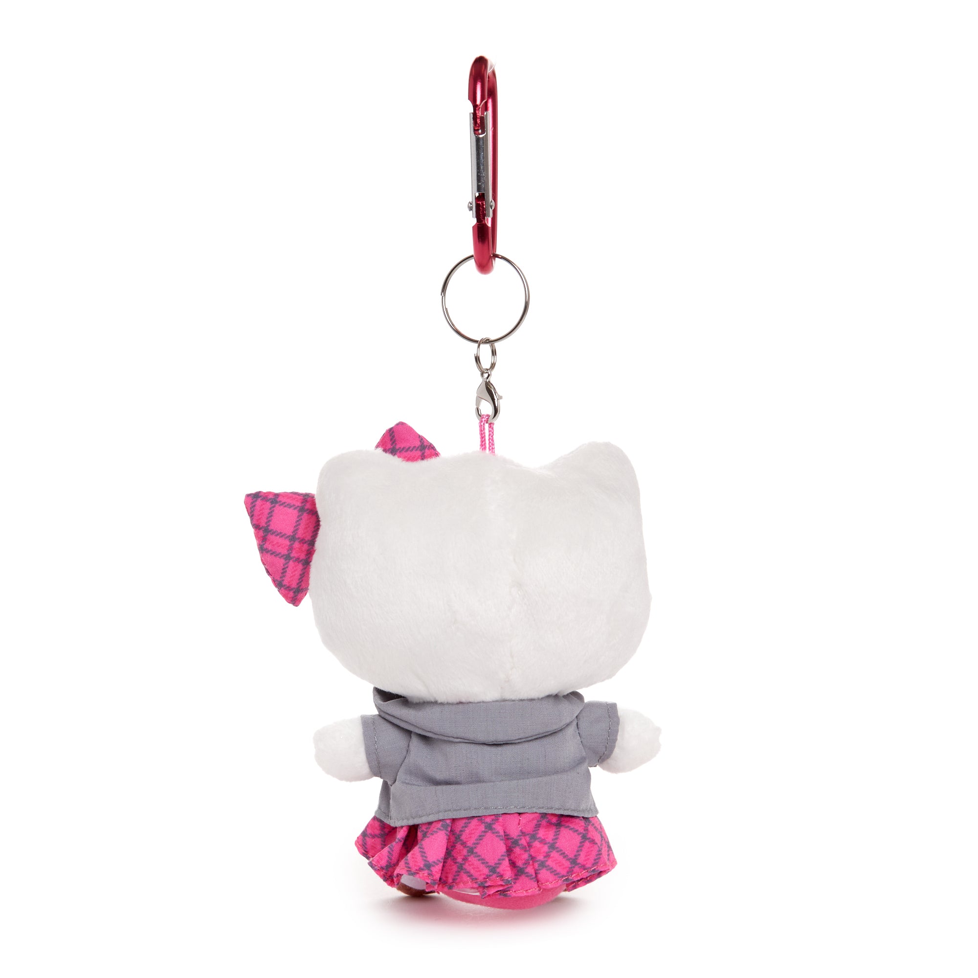 Kawaii Hello Kitty plush backpack charm with embroidered details