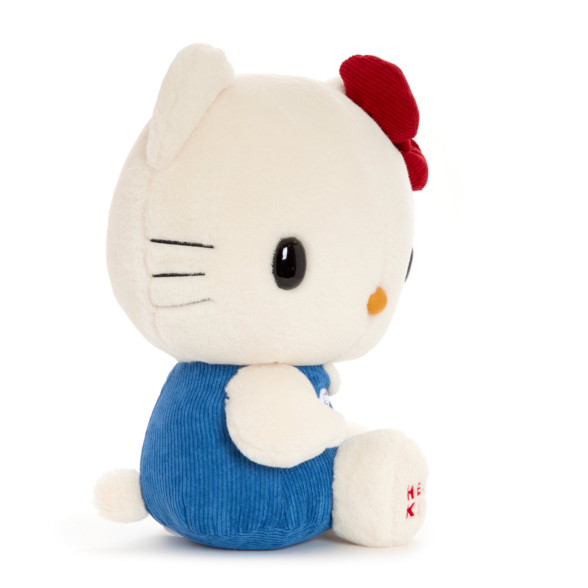 Close-up of Hello Kittys resin eyes and embroidered details.