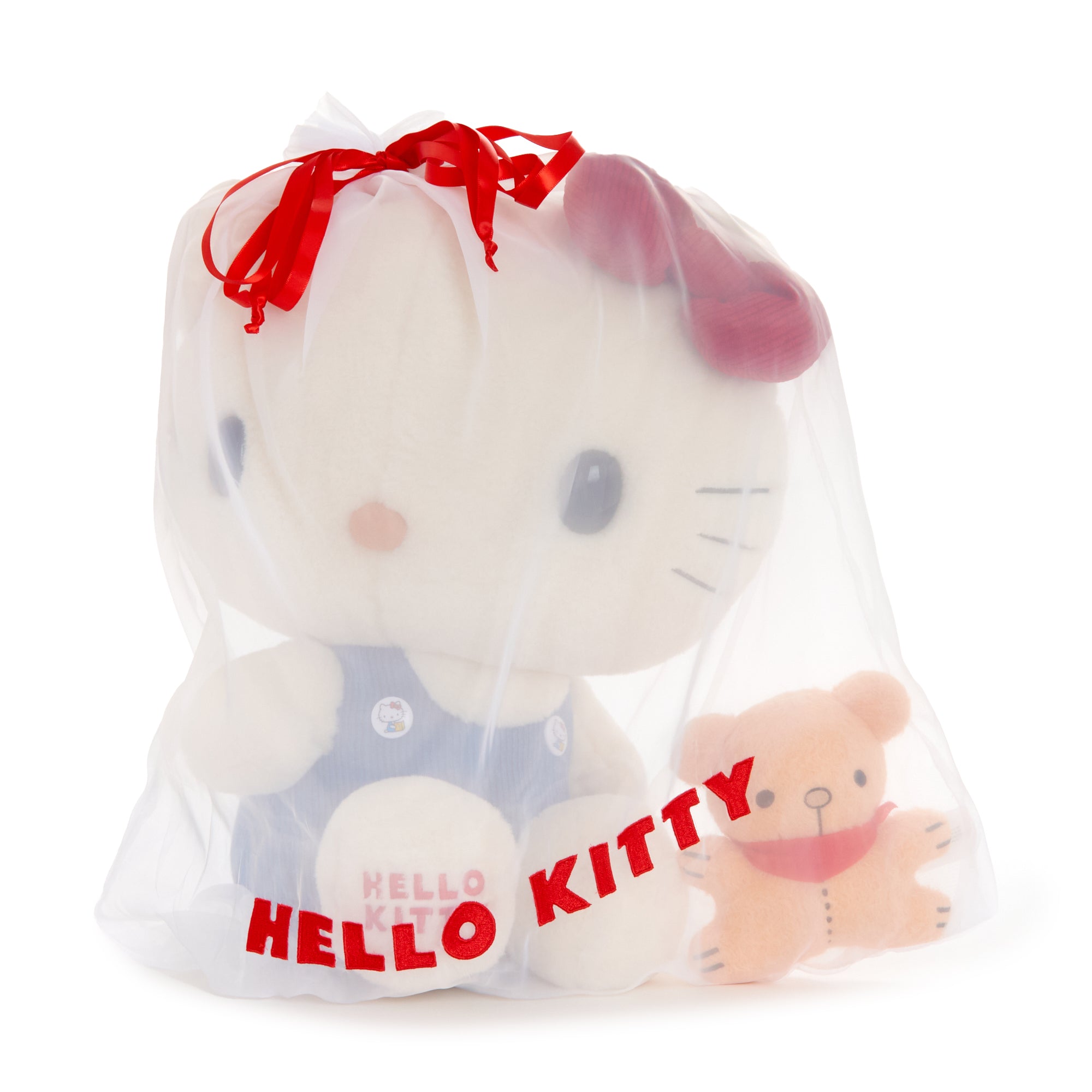 Close-up of Hello Kittys resin eyes and embroidered details.