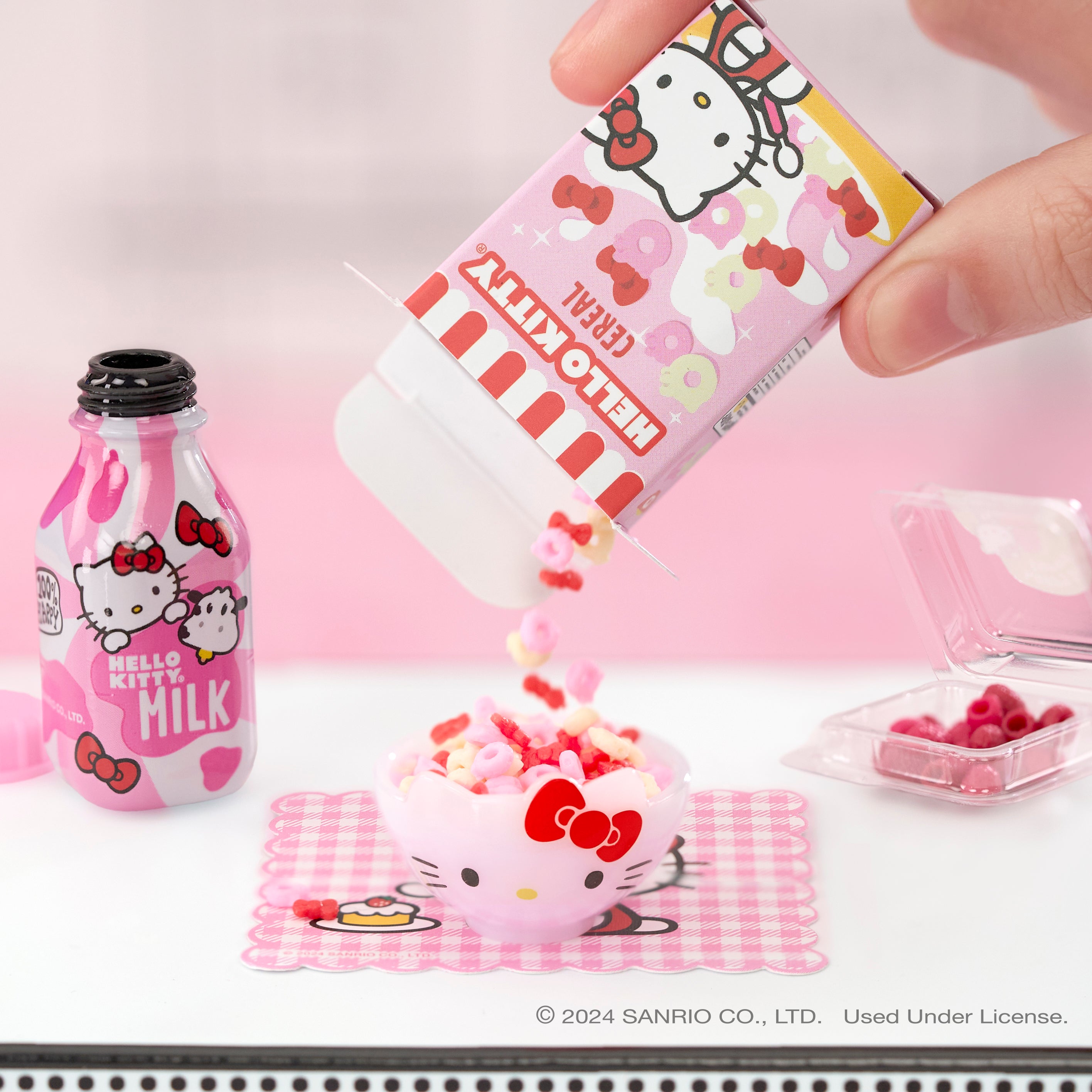Hello Kitty Mini Food Capsule unboxed with visible mini accessories.