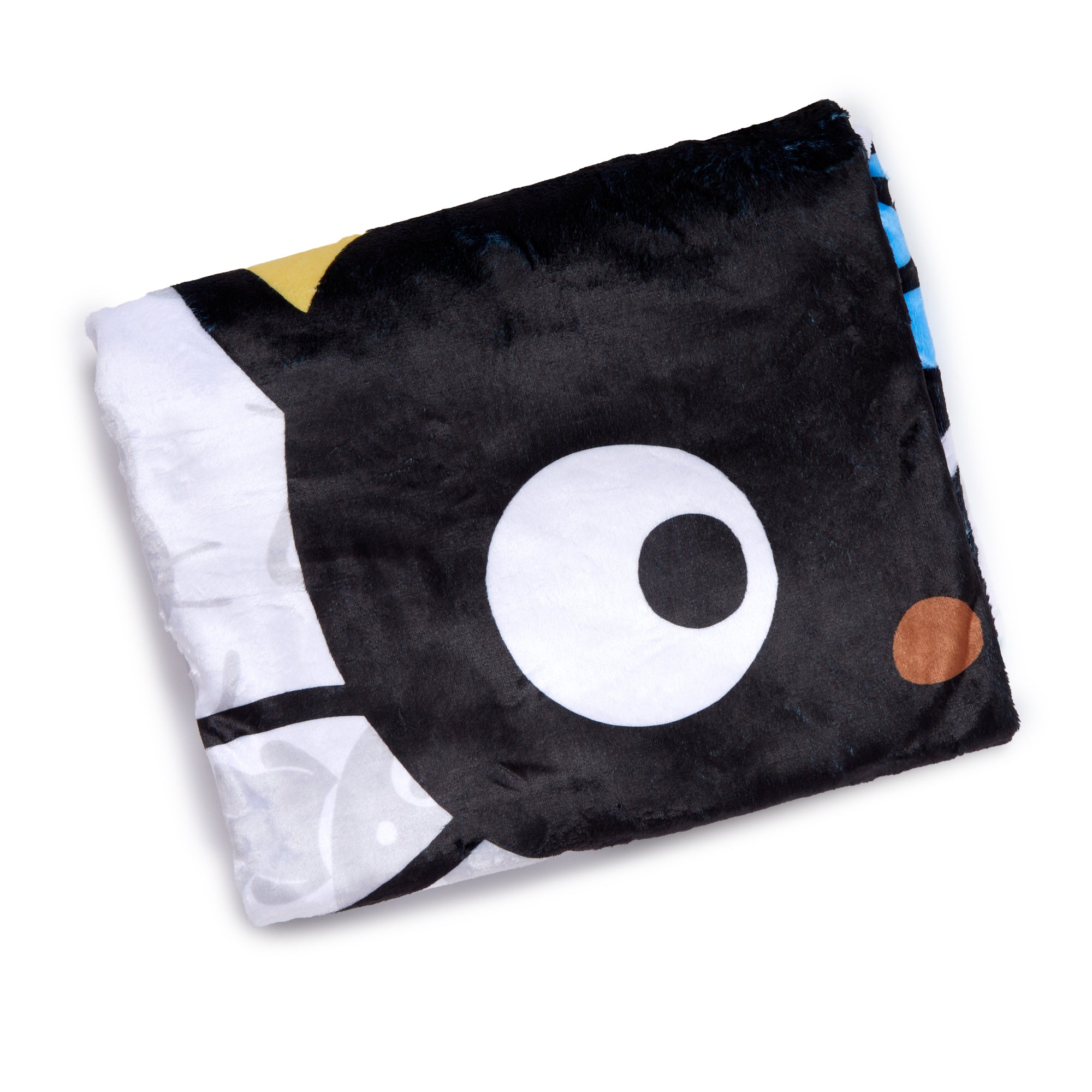 Front view of the Chococat throw blanket showing its plush, soft fabric and cute design