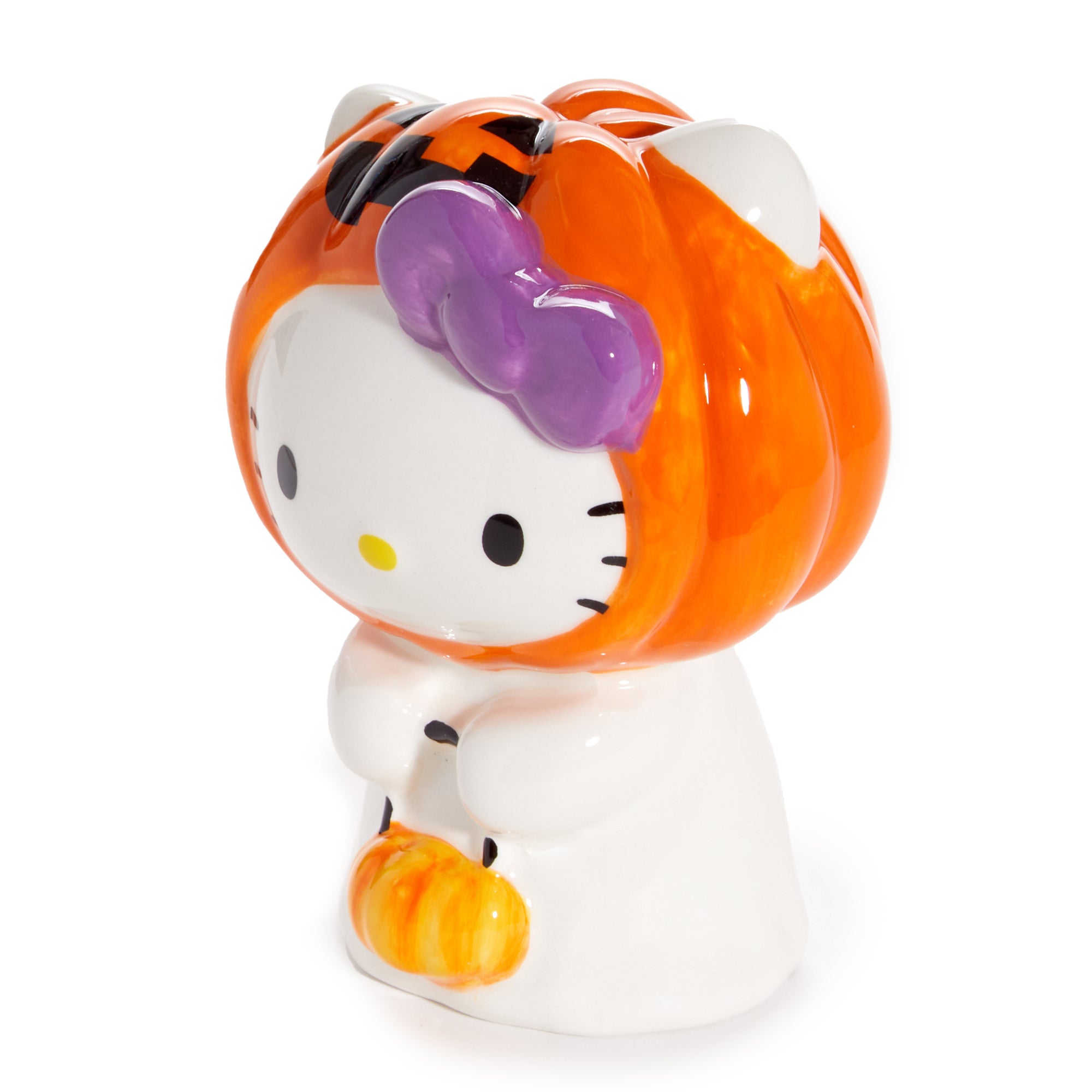 Side angle of Hello Kitty ceramic ghost decoration.