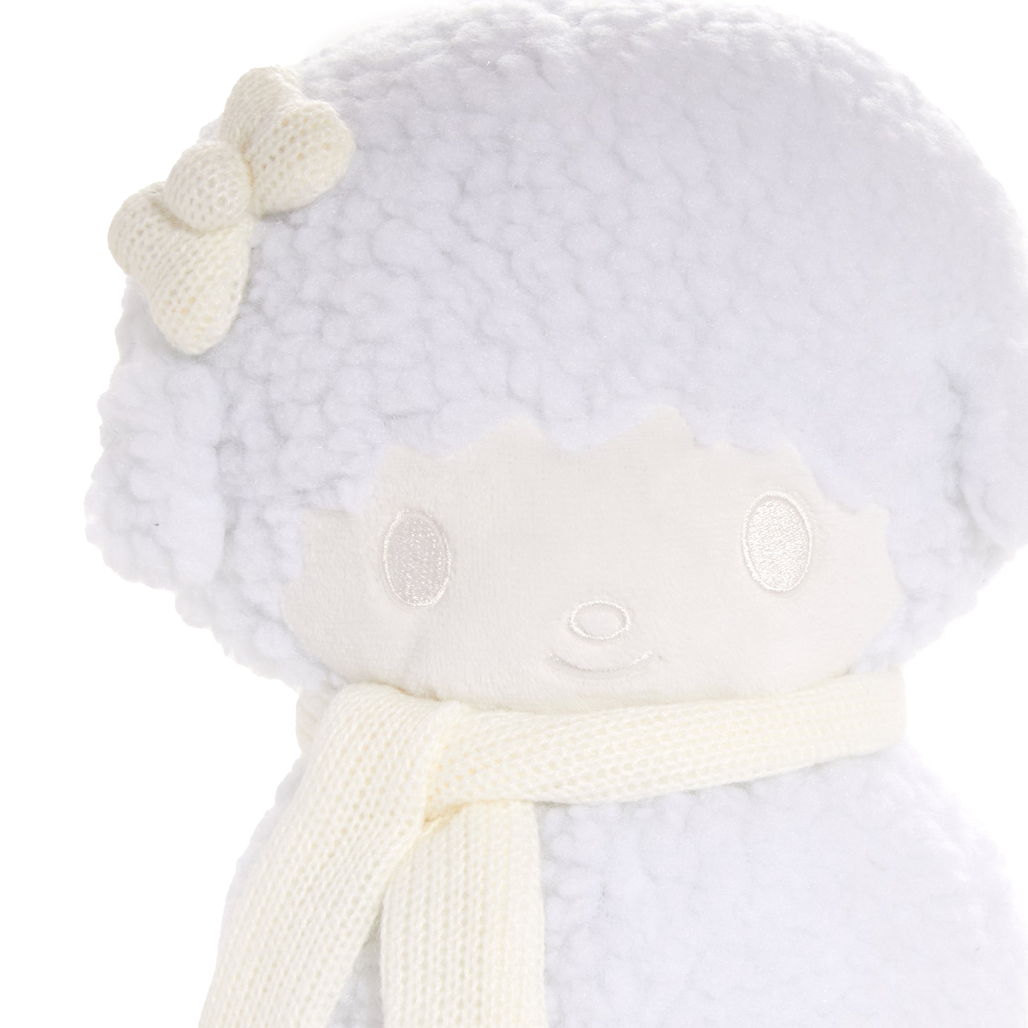 My Sweet Piano 10" Holiday Snowman Plush being hugged, demonstrating its cuddly nature.