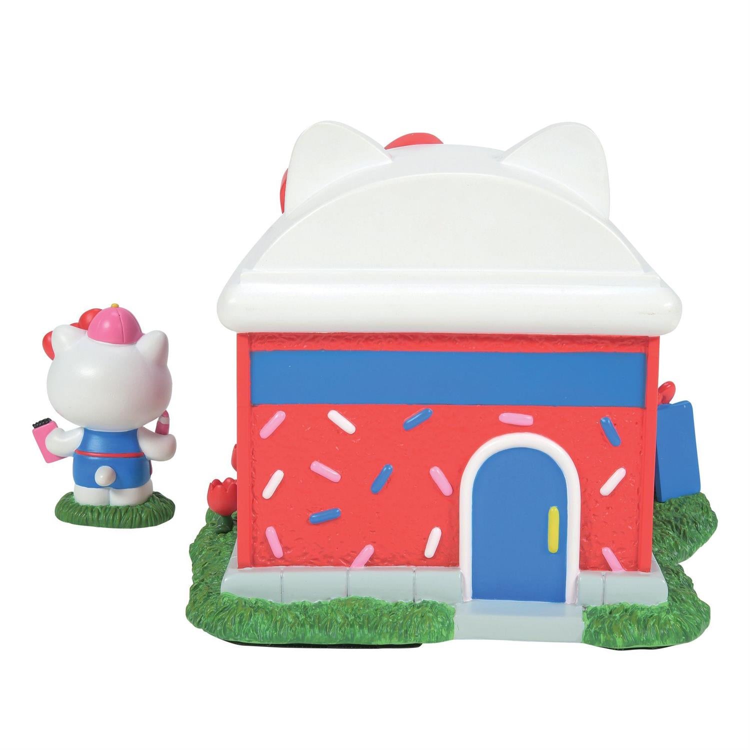 Hello Kitty Bake Shop figurine illuminated display in a cozy setting