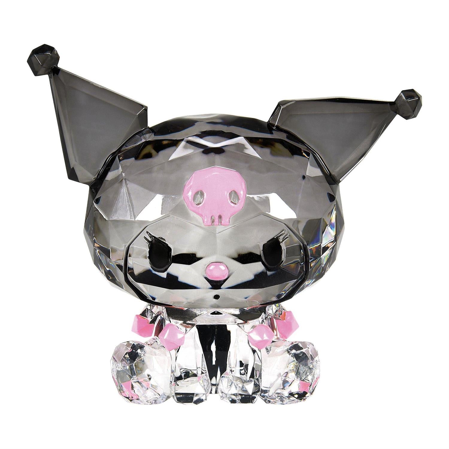 Kuromi acrylic figurine displayed on a sunny windowsill, catching light