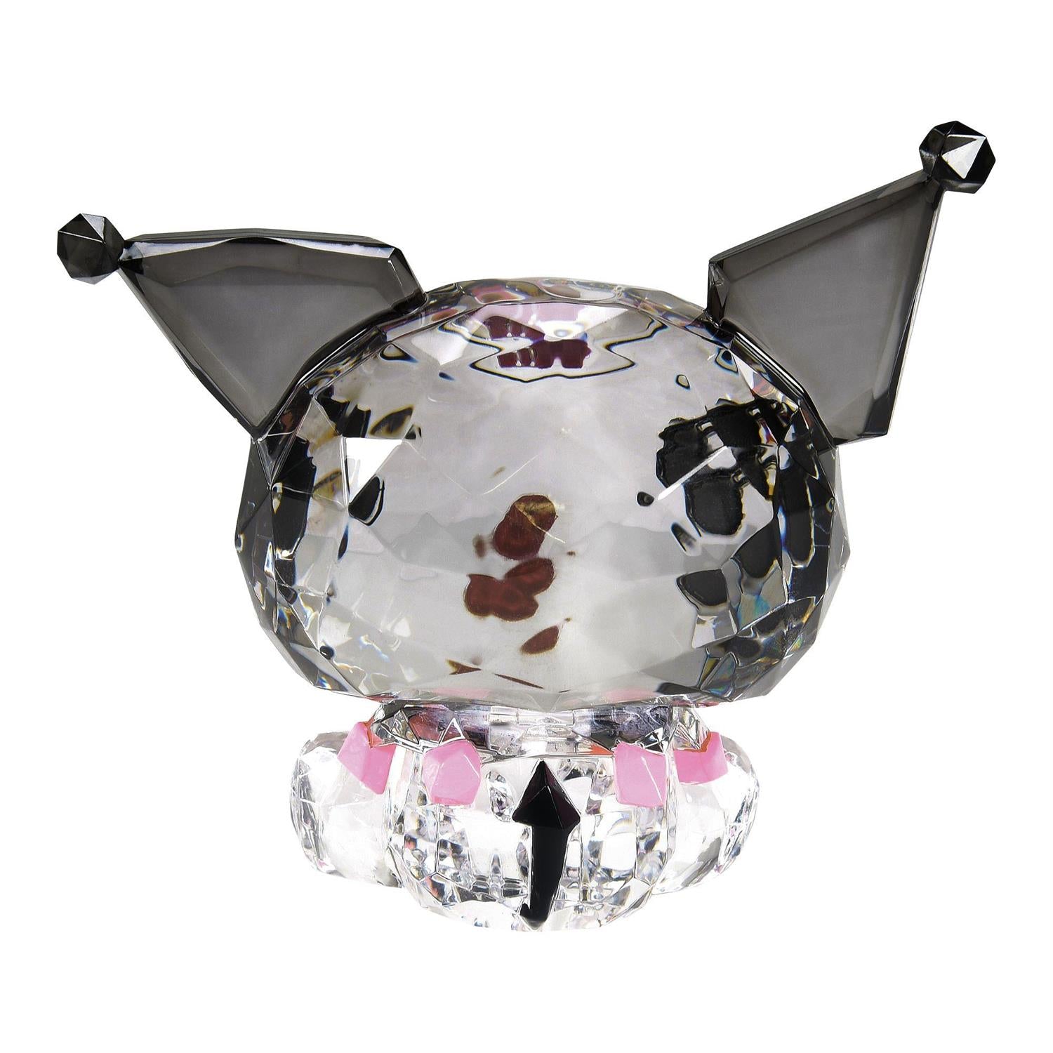 Kuromi figurine displayed in an acrylic display case.