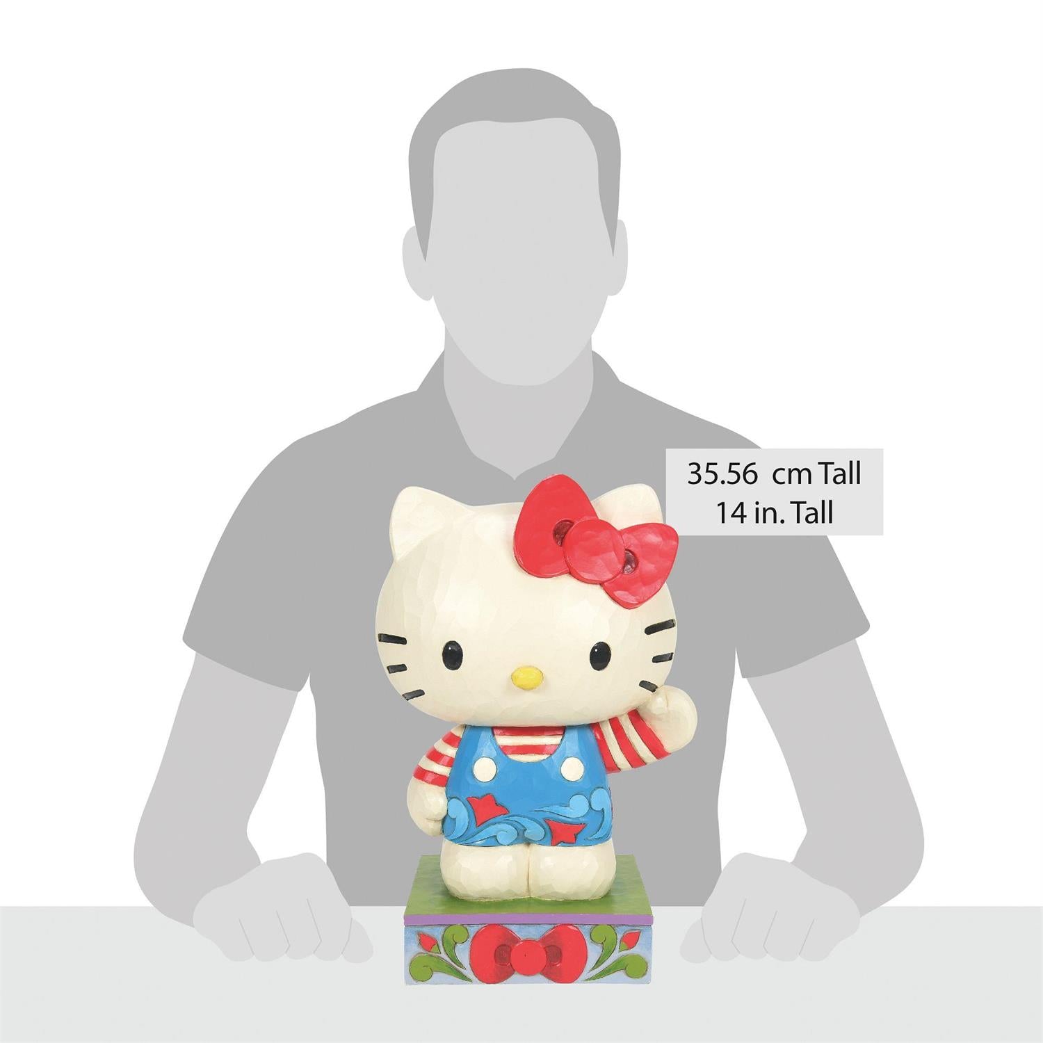 Close-up of Hello Kitty crystal figurine featuring detailed craftsmanship.