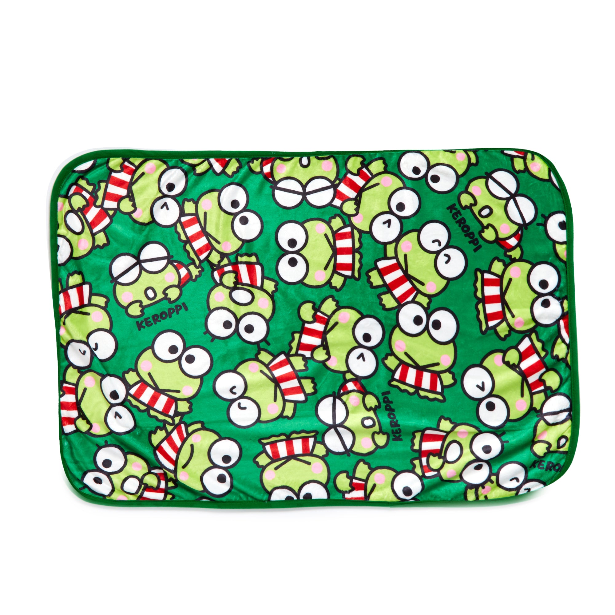 Keroppi Cozy Earth Cuddle Blanket draped over a cozy reading nook