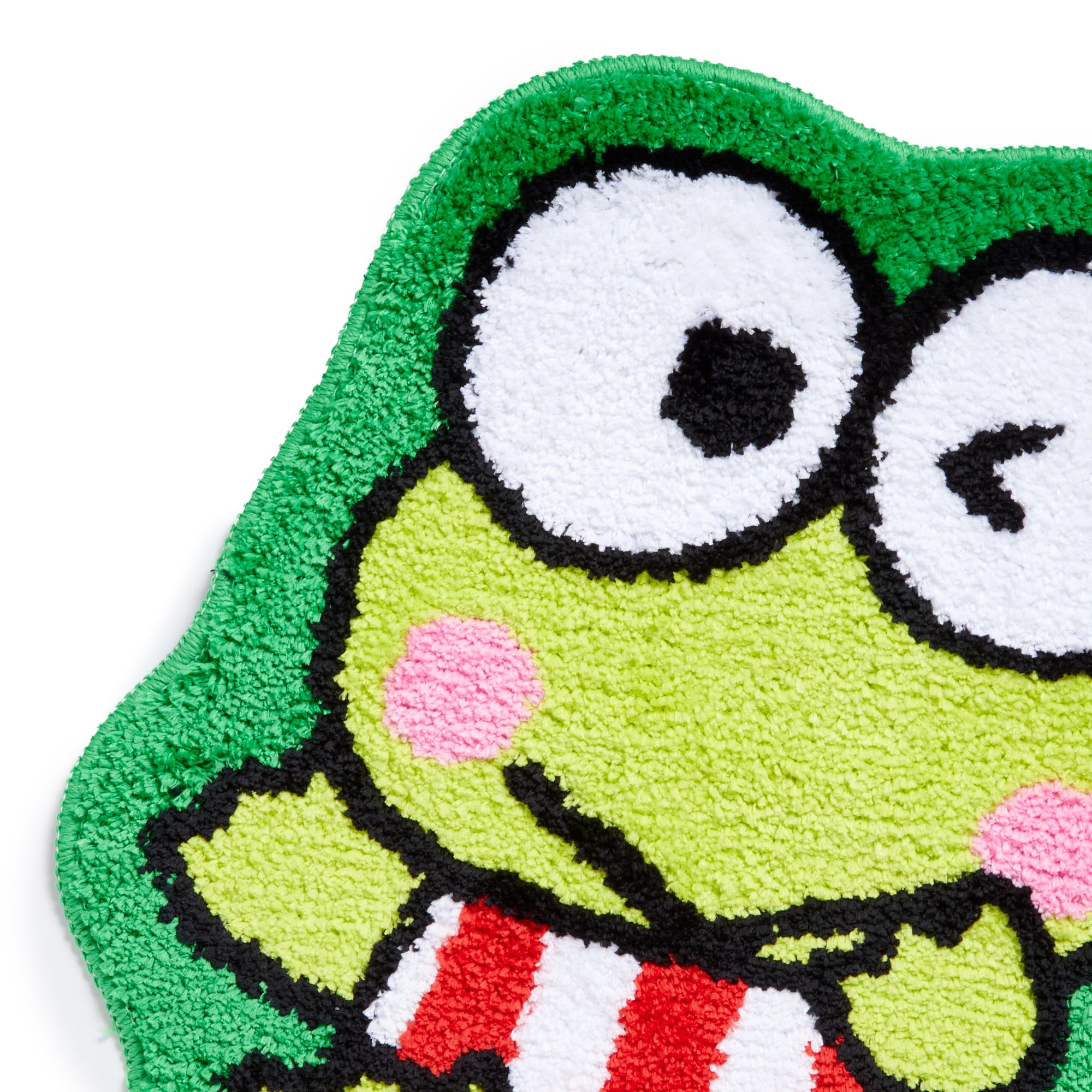Close-up of the rugs all-over print pattern featuring Pochacco, Cinnamoroll, and Keroppi