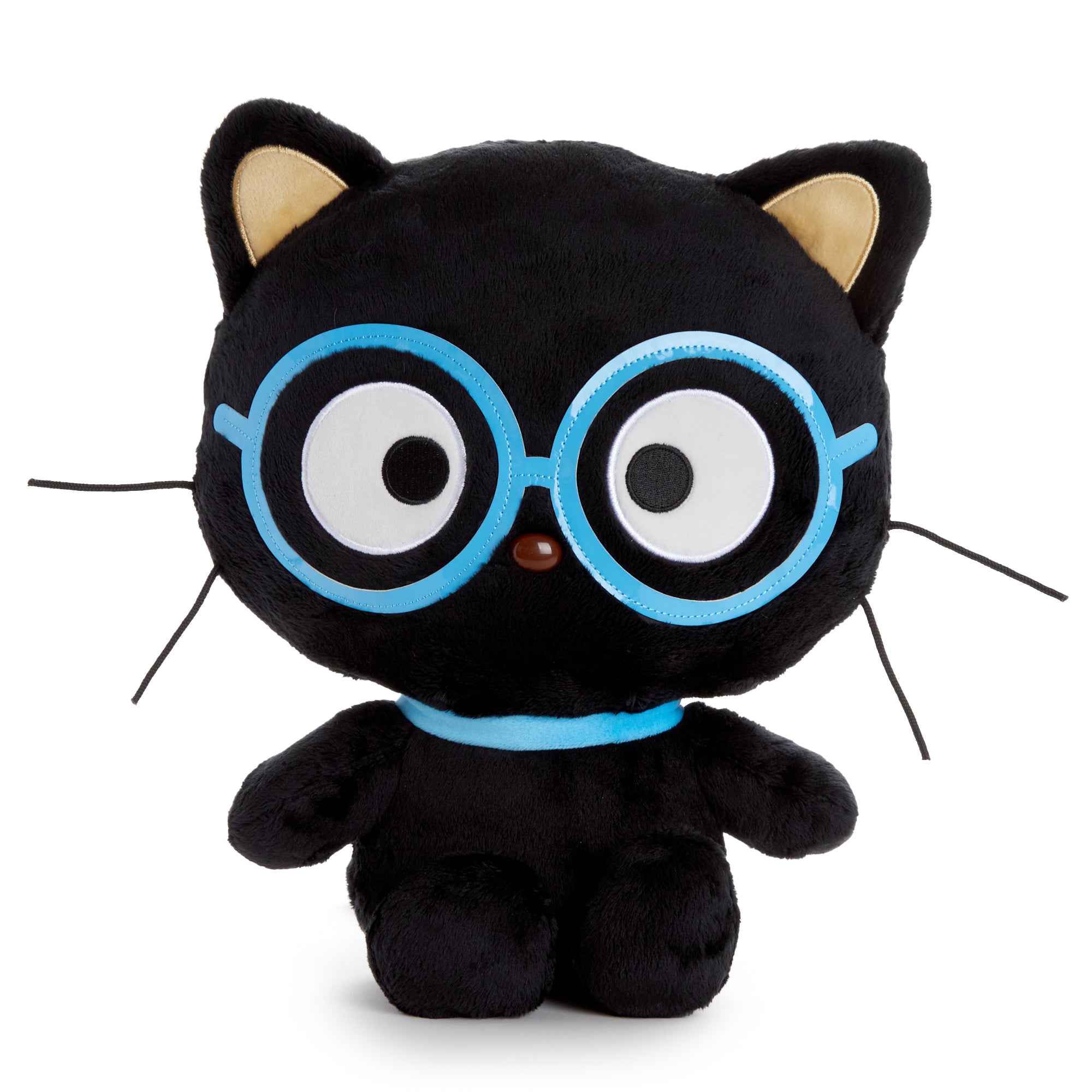 Chococat plush toy with blue glasses and tweed series design