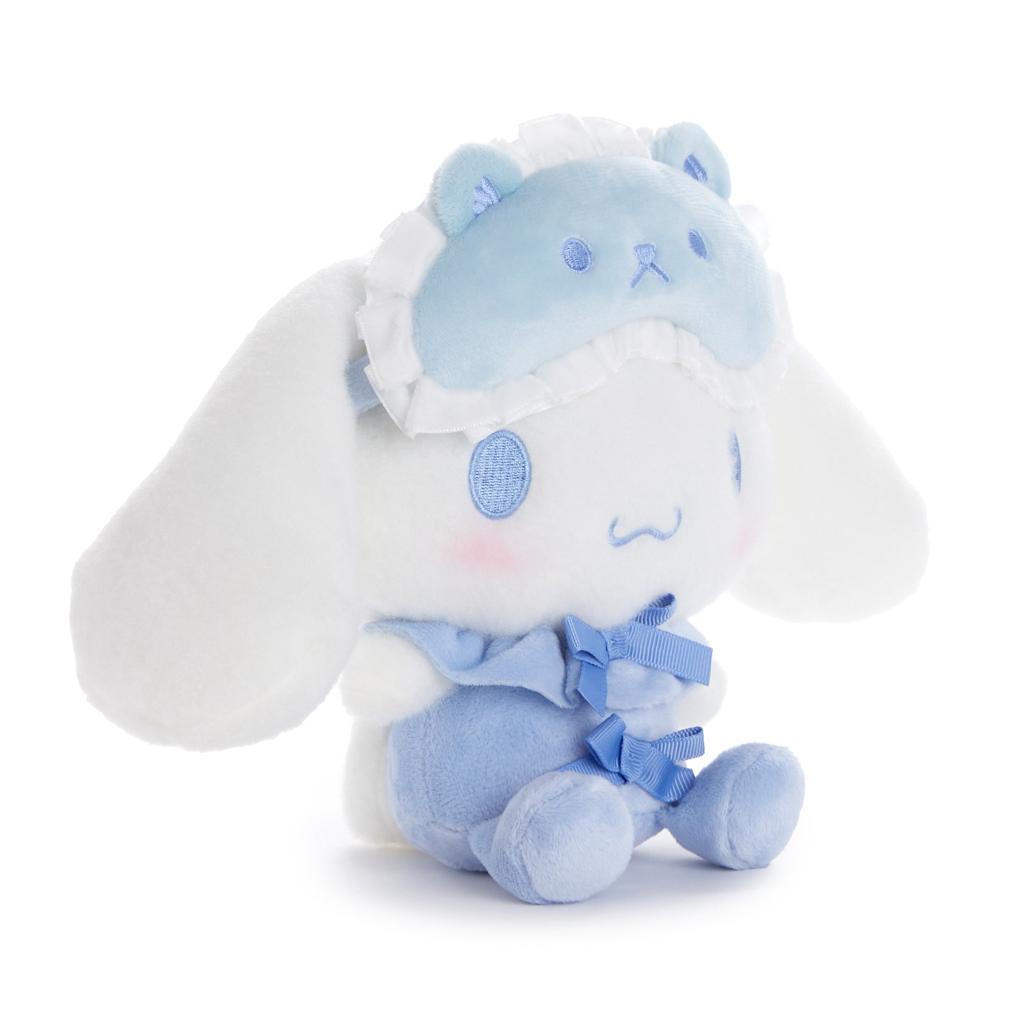 Close-up of the embroidered character details on the plush