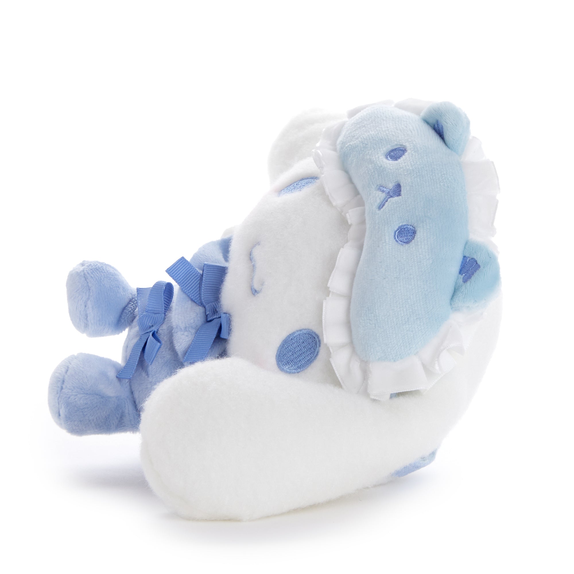 Cinnamoroll plush dressed in pajamas with matching eyemask for sleepover fun