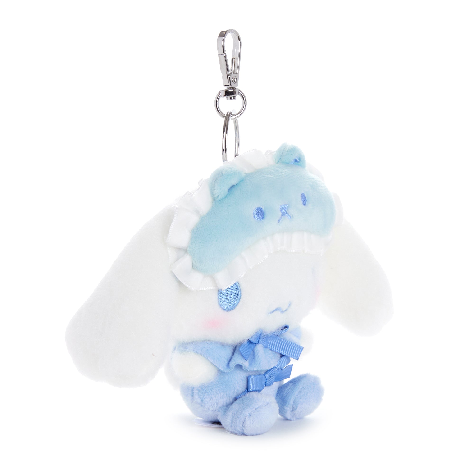 Cinnamoroll plush toy with matching eyemask and pajamas for sleepovers.