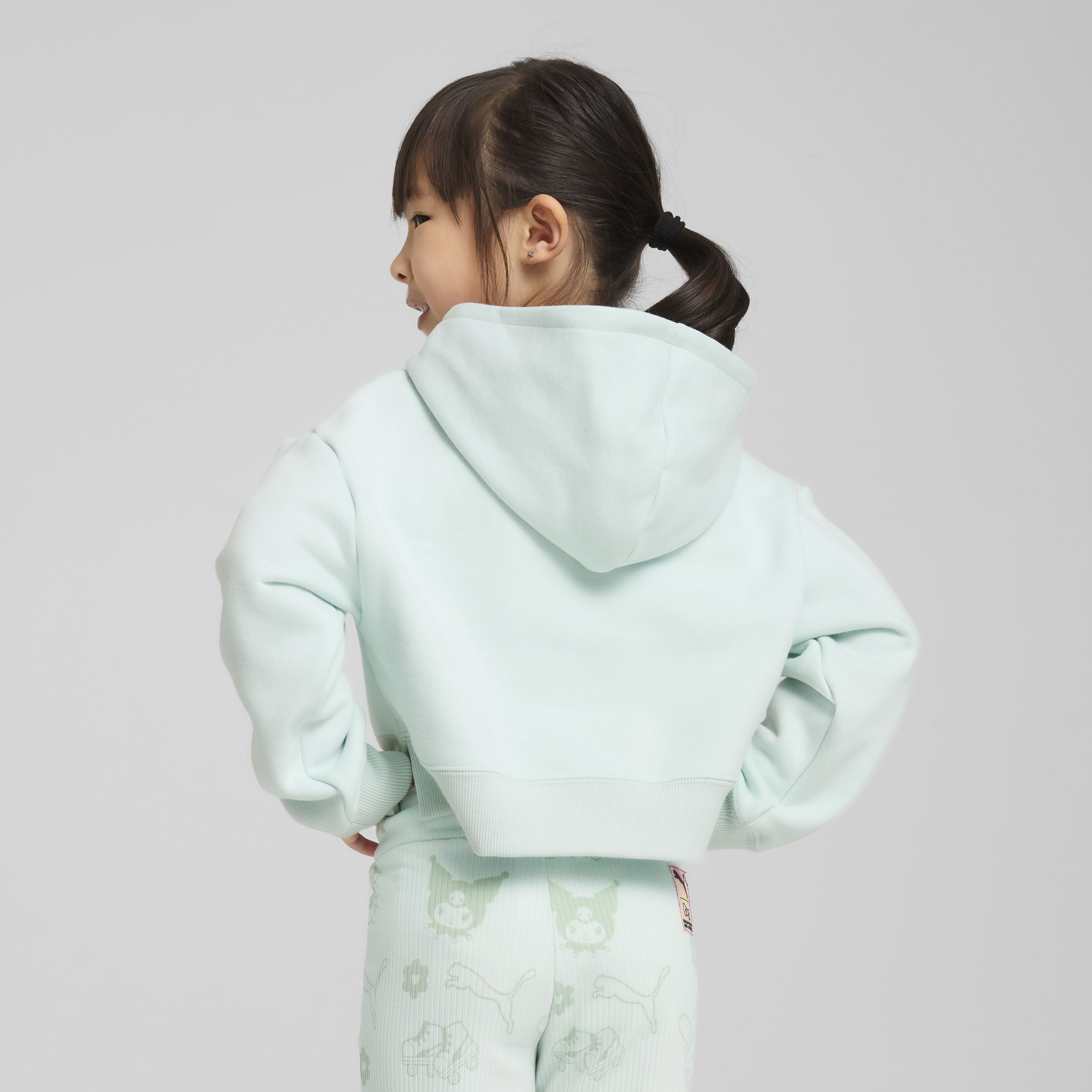 Back view of the graphic hoodie highlighting the all-over print.