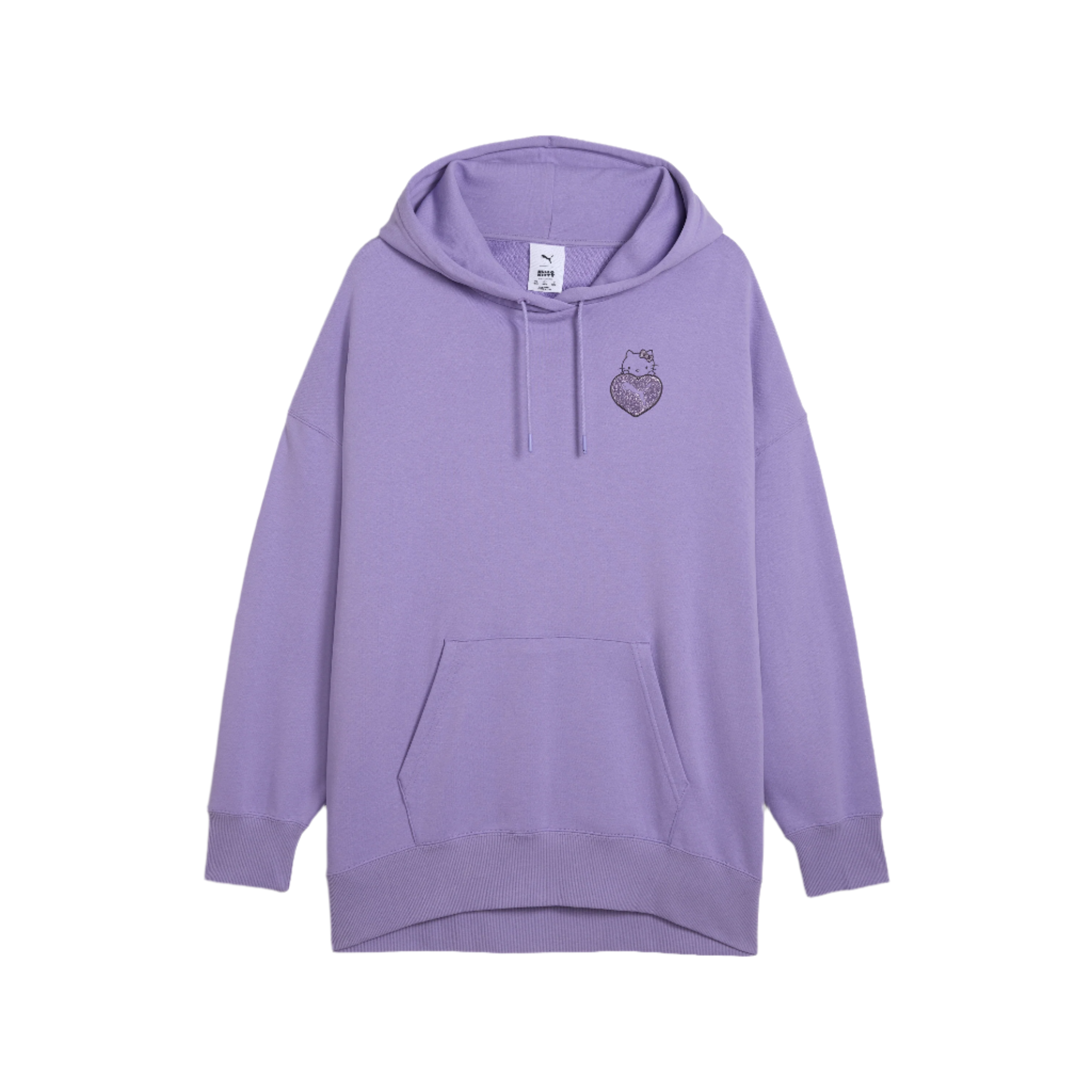Front view of Hello Kitty oversized hoodie with vibrant colors.