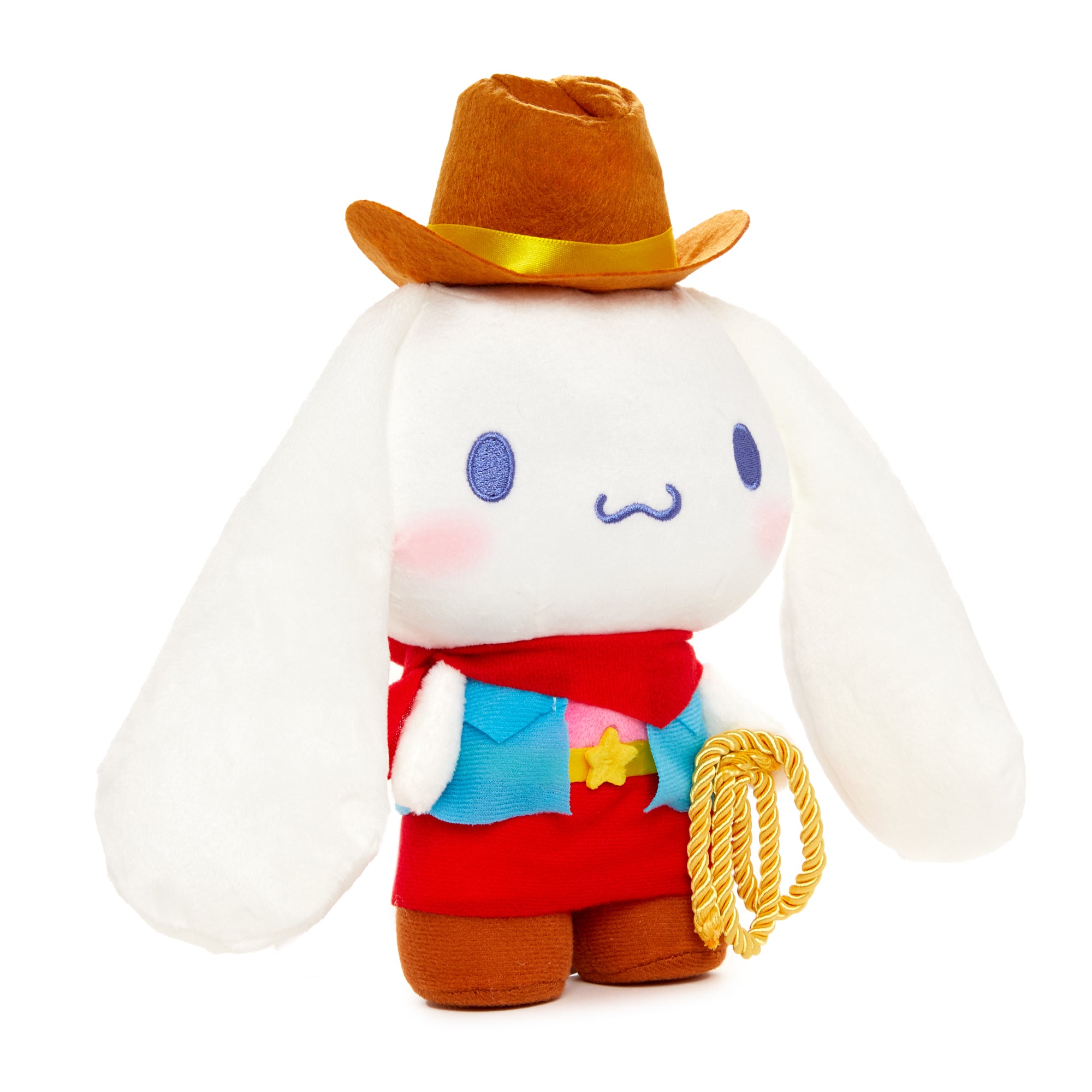 Cinnamoroll big plush toy with matching cowboy hat, back view