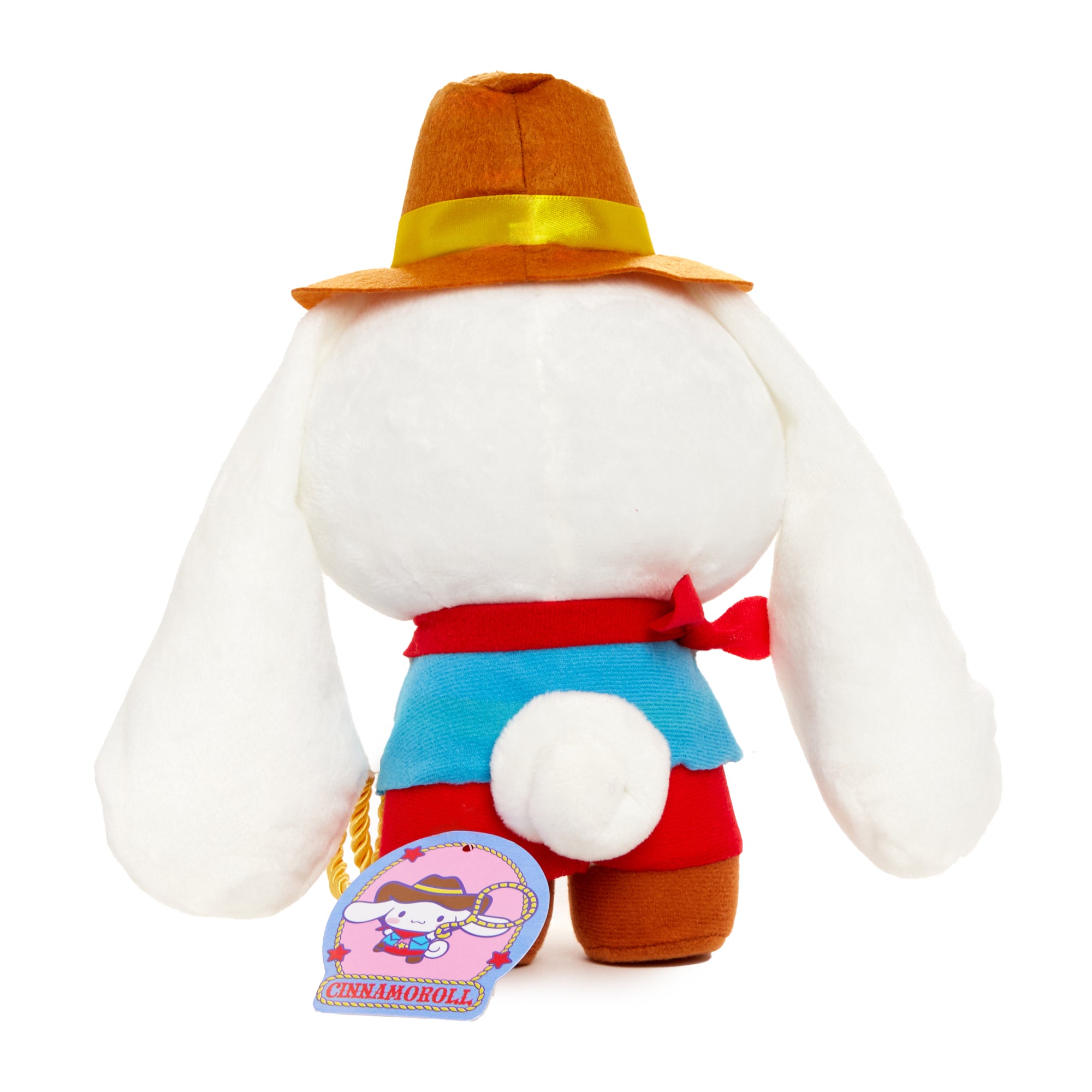 Cinnamoroll large plush toy with embroidered details, side view