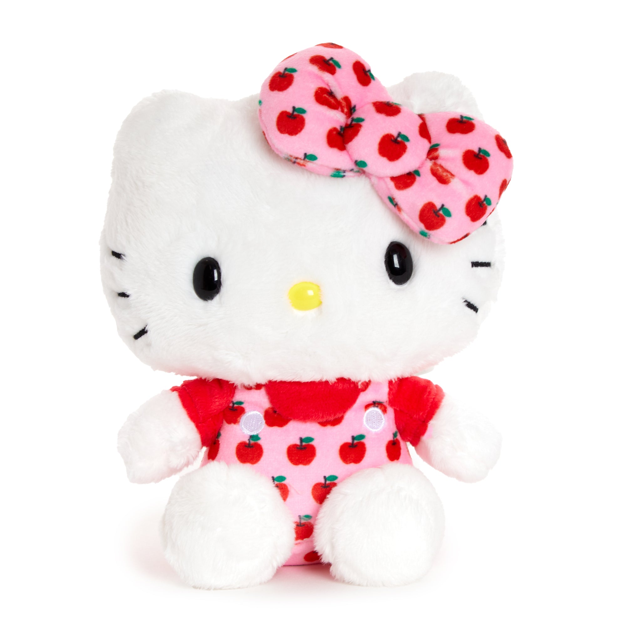 Hello Kitty plush backpack style with pink overalls and bow