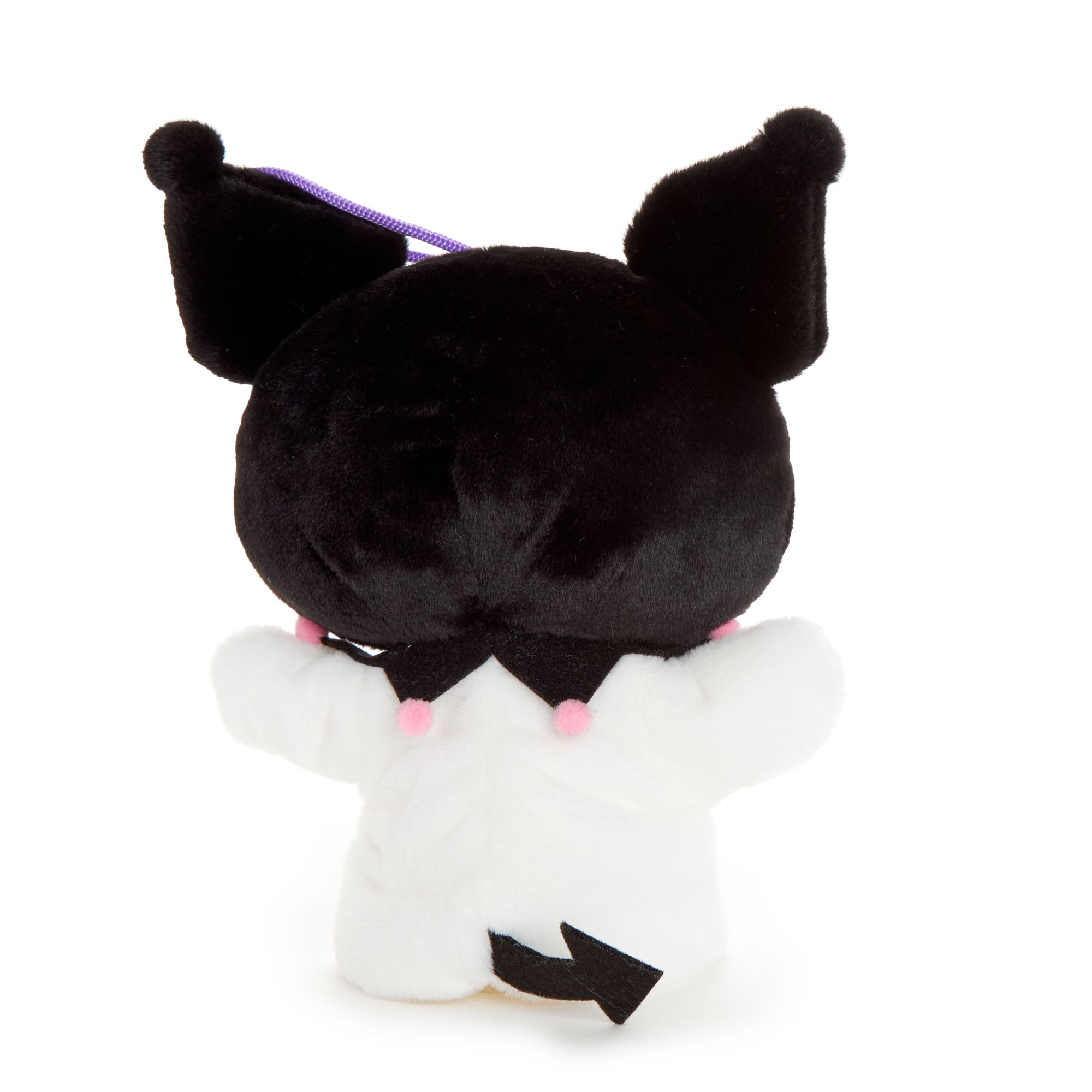 Child playing with Sanrio Kuromi hand puppet, engaging in storytelling.