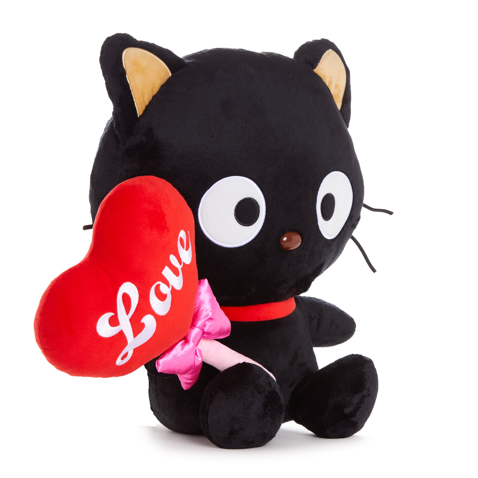 Close-up of embroidered wings on back of Valentines plush toy