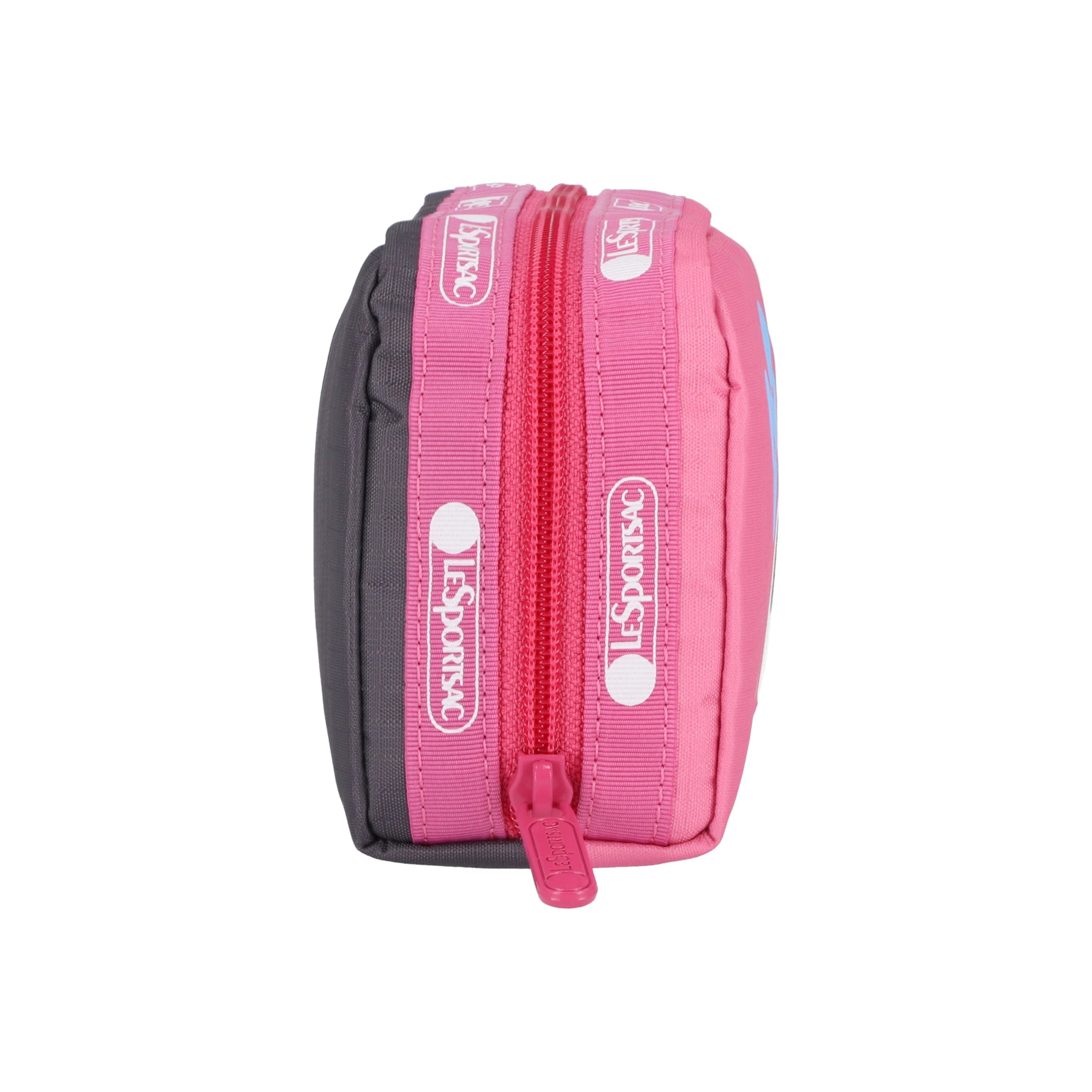 Lifestyle shot of the My Melody Kuromi bag in a travel bag, ready for on-the-go use