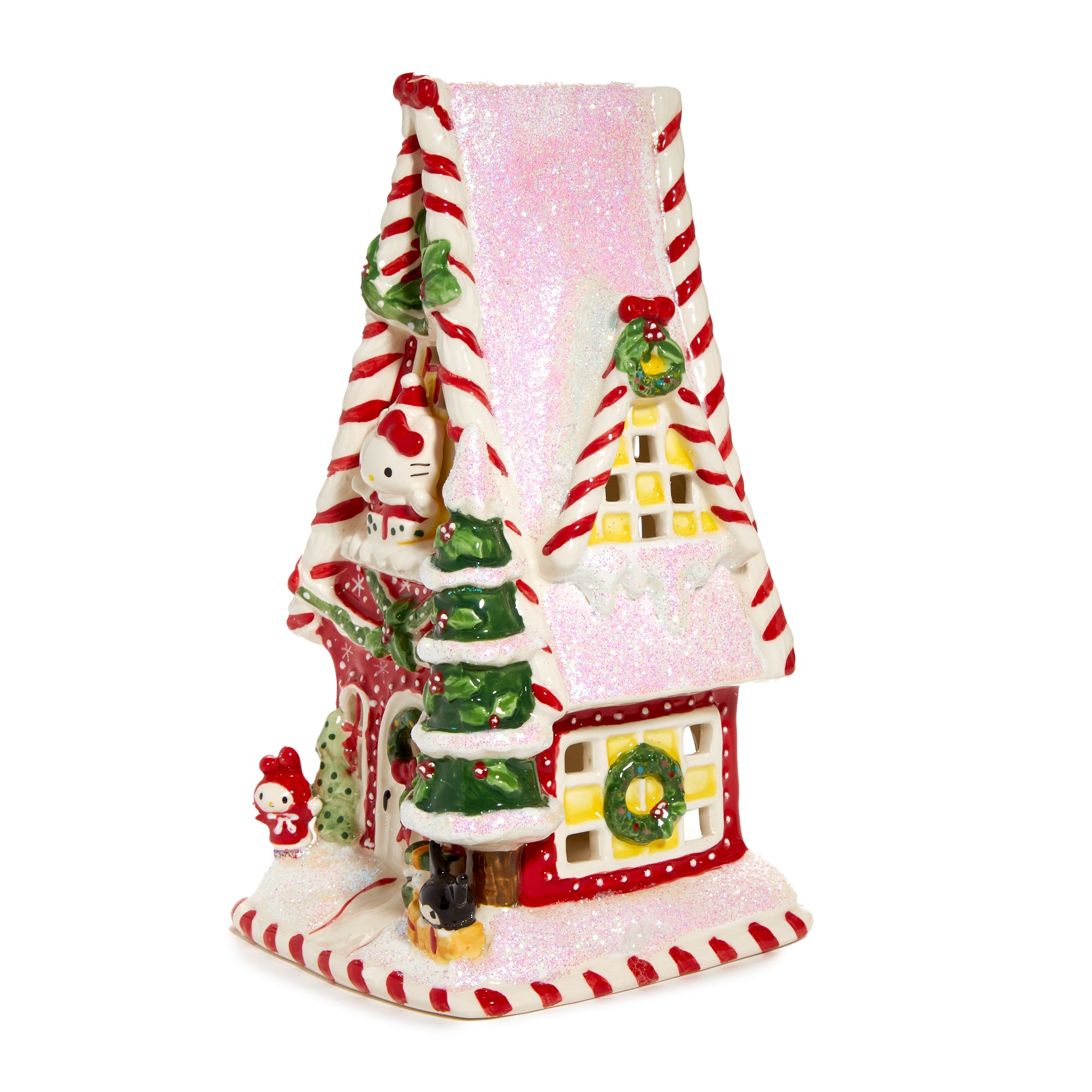 Hello Kitty Ceramic Holiday Candle Holder on a festive holiday table setting