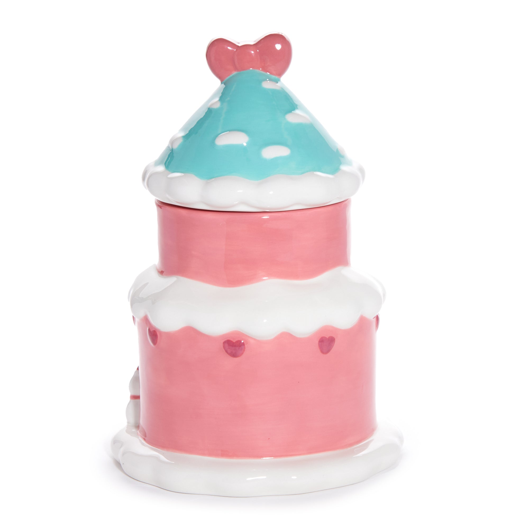 Close-up of hand-painted Cinnamoroll details on ceramic jar