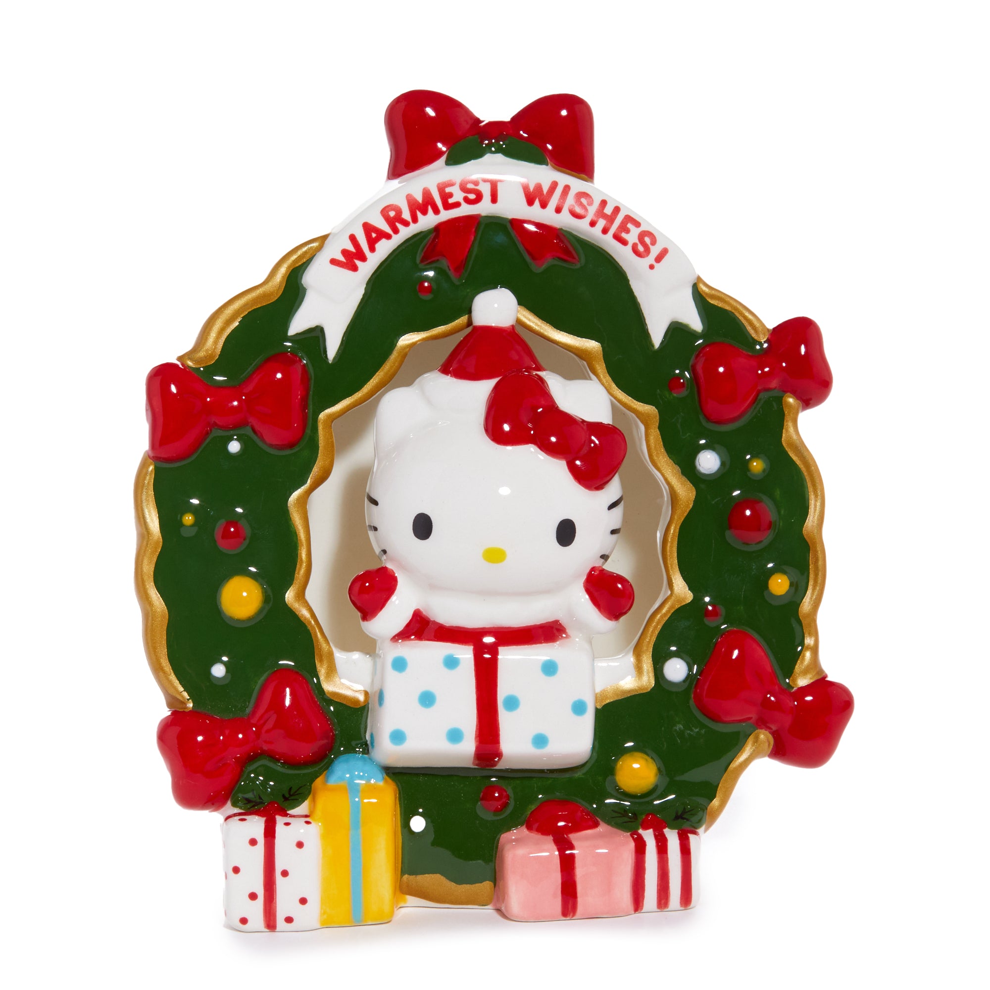 Hello Kitty decor glowing with a flameless tealight inside