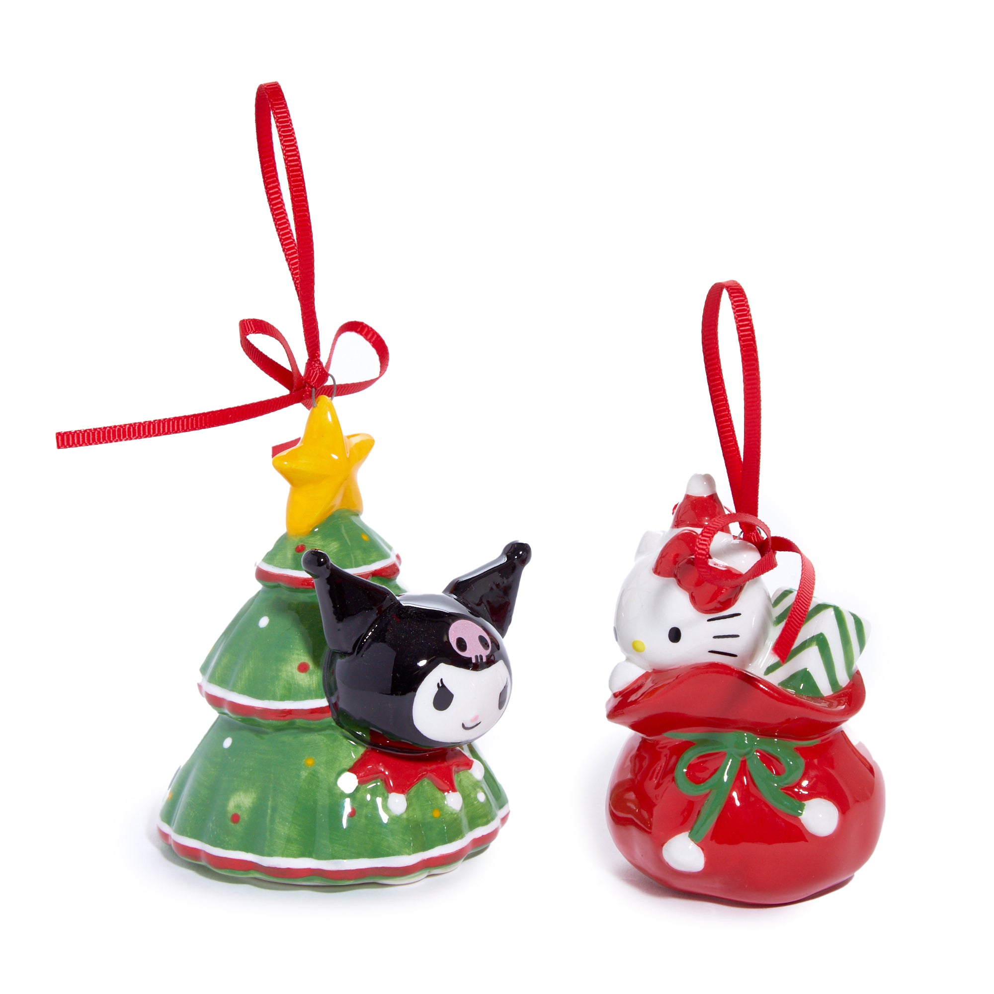 Festive gift box showcasing Sanrio holiday ornaments set