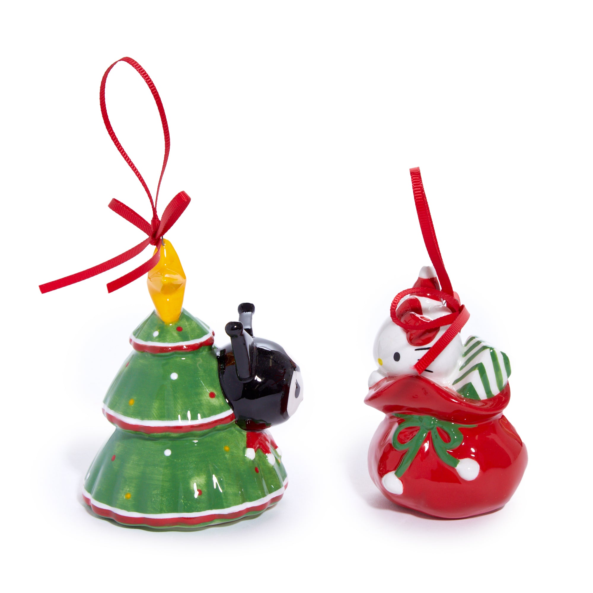 Festive gift box showcasing Sanrio holiday ornaments set