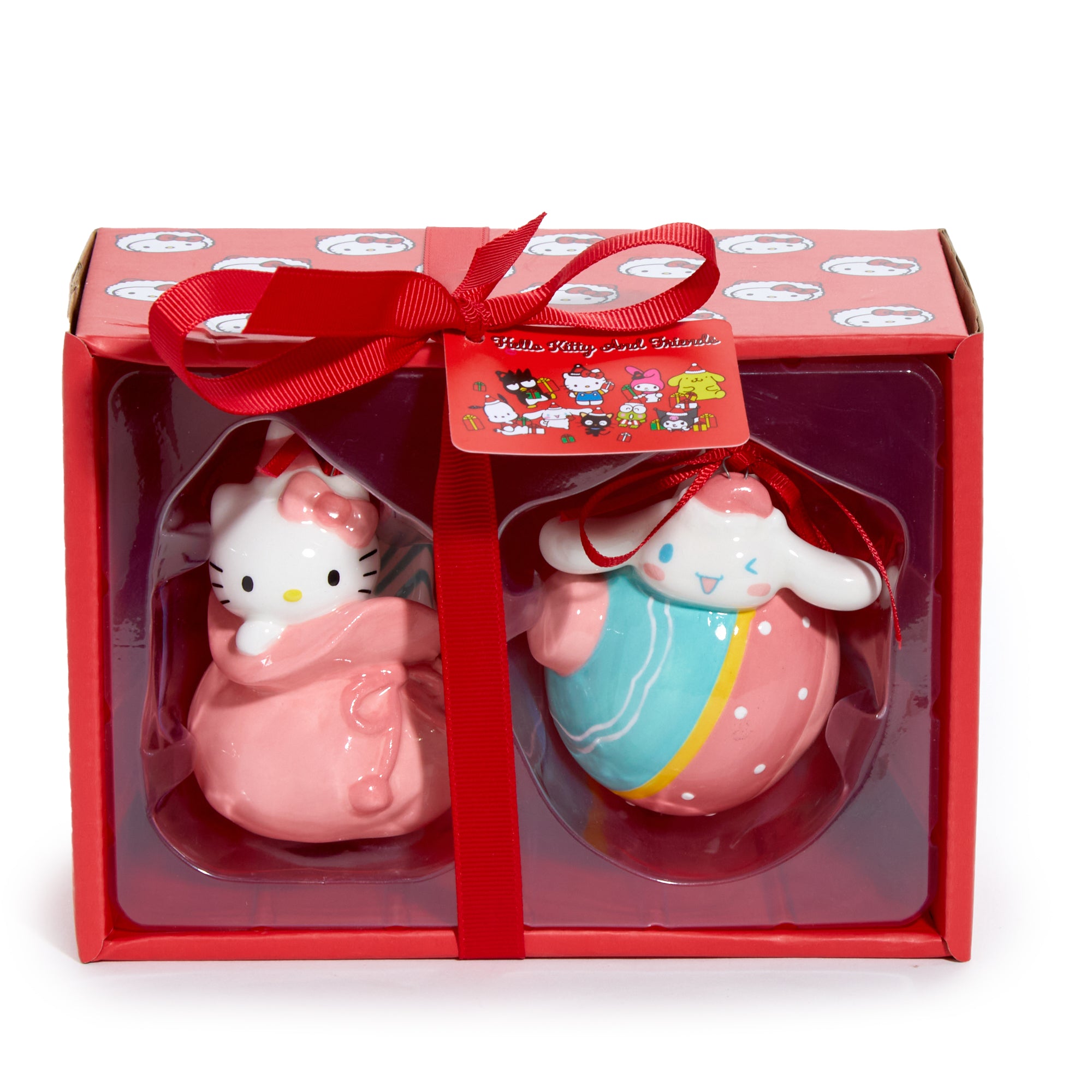 Cinnamoroll Christmas ornament displayed with festive holiday greenery