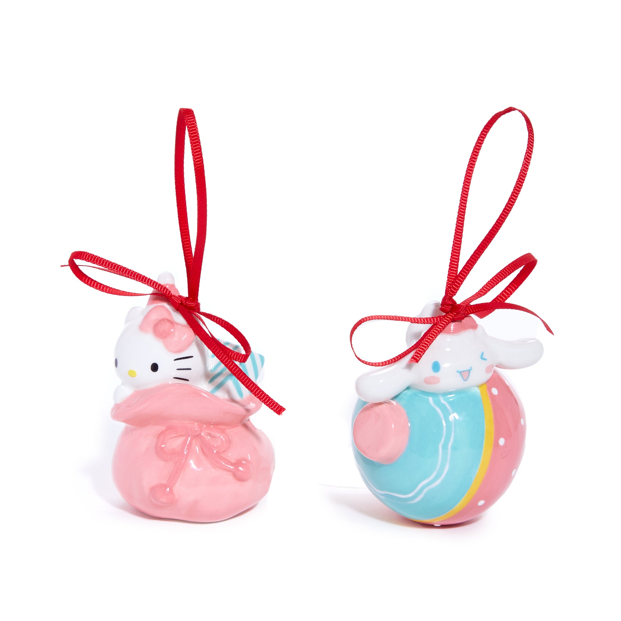 Cinnamoroll Christmas ornament displayed with festive holiday greenery