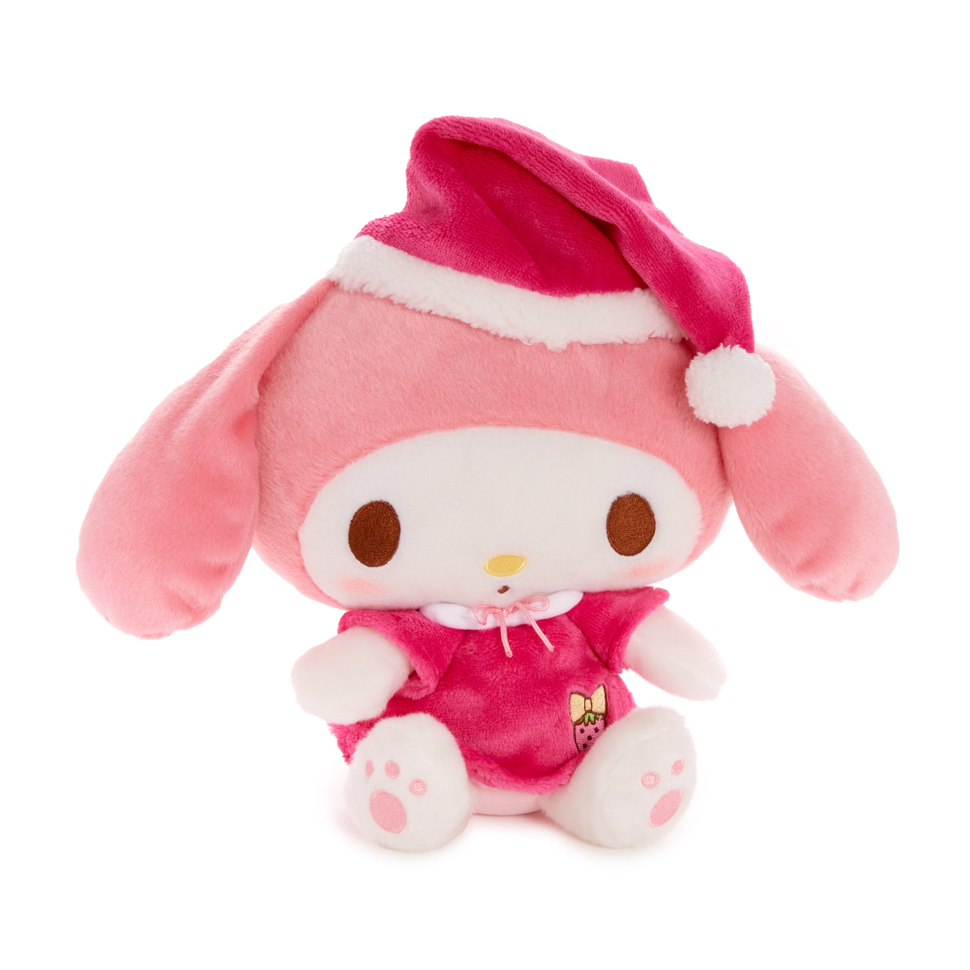 My Melody Sleepytime plush toy in a cozy bedroom setting.