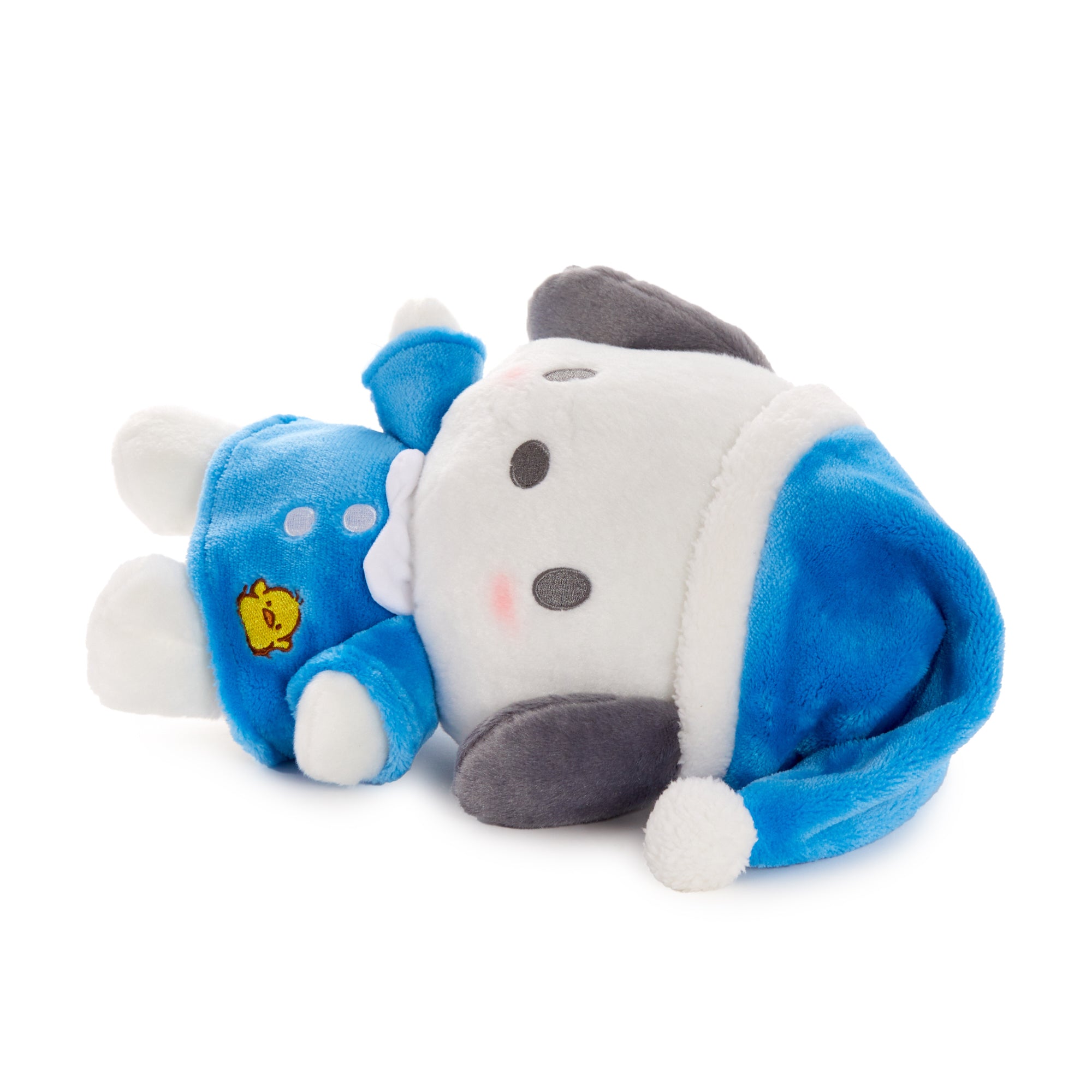 Side view showing plush toys 10-inch size compared to coffee cup
