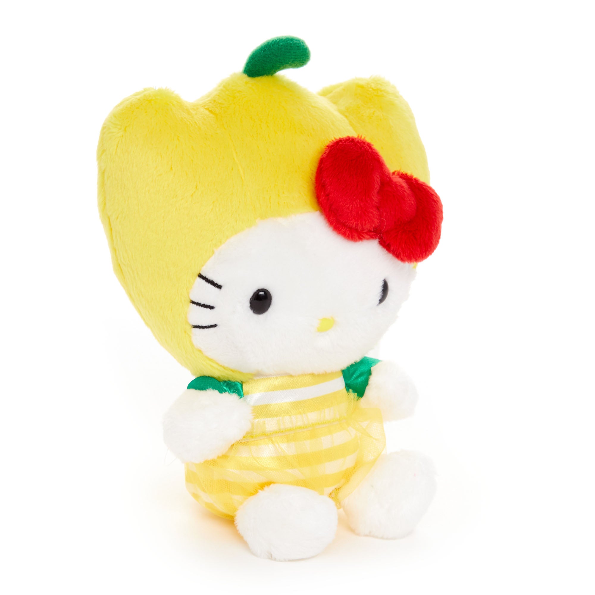 Close-up of the embroidered details on the cute doll plush toy