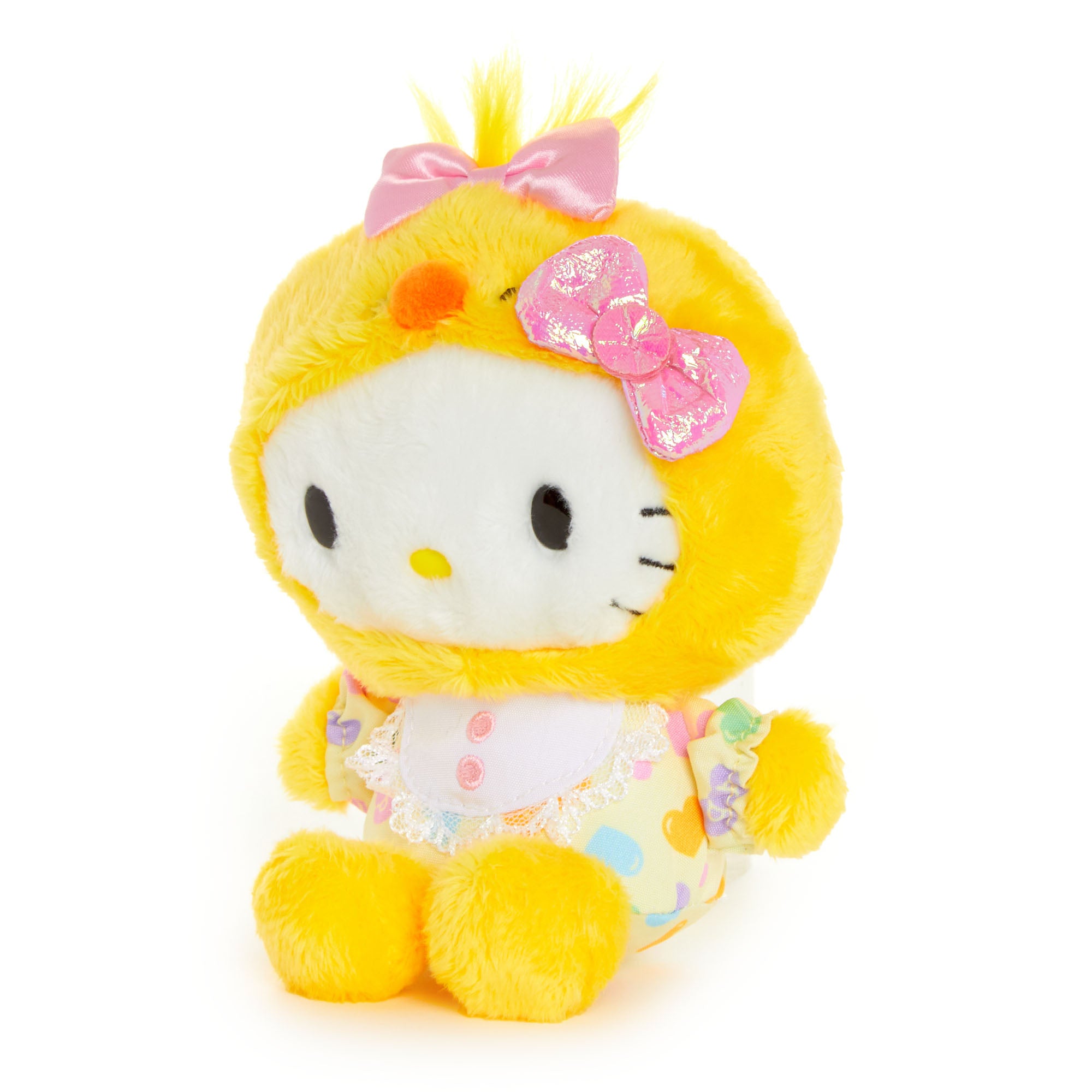 Close-up of the Hello Kitty bean doll plush showcasing embroidery.