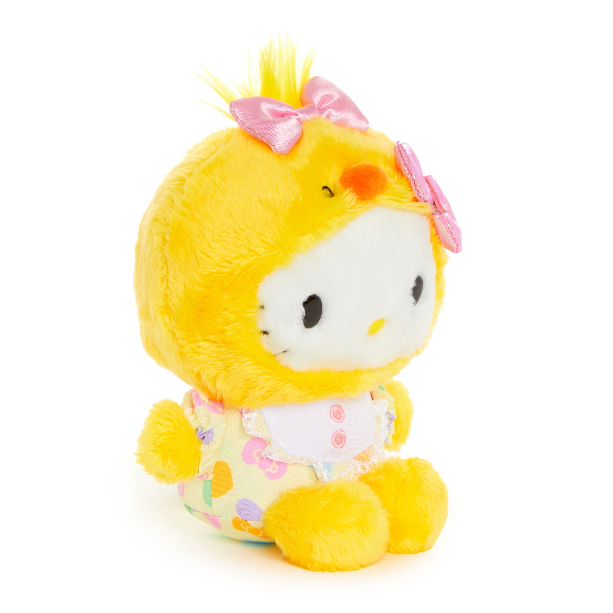 Close-up of the Hello Kitty bean doll plush showcasing embroidery.