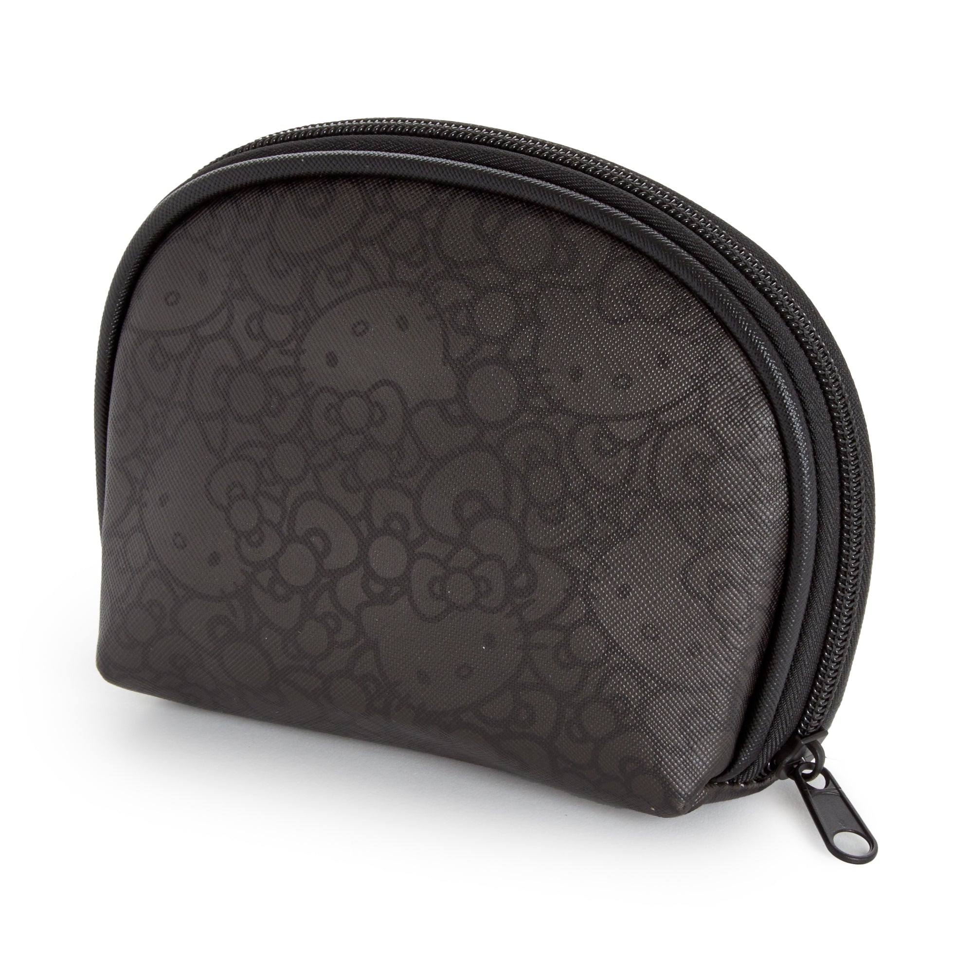 Close-up of the zipper closure on the Hello Kitty canvas zipper pouch