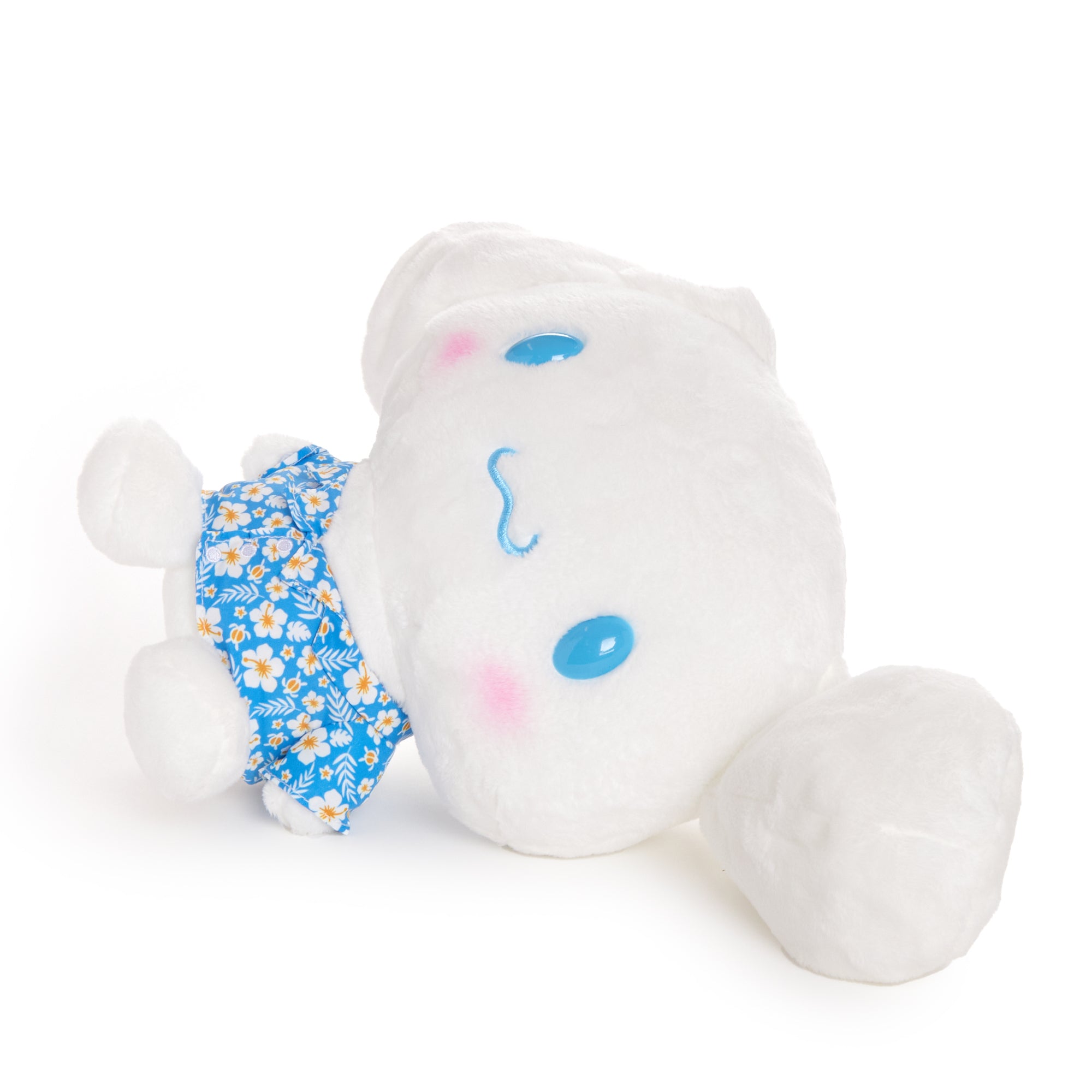 Large Cinnamoroll plush posed on a sunny windowsill
