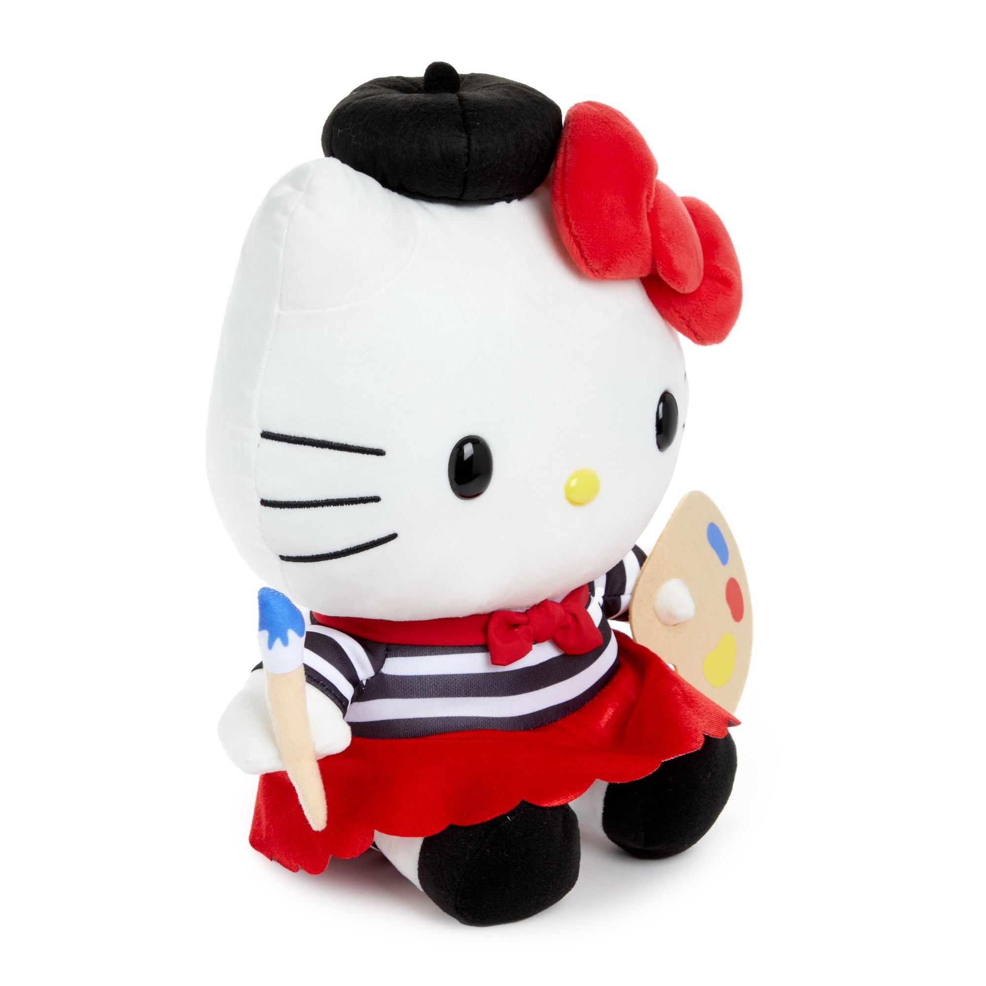 Hello Kitty plush displayed with other Sanrio collectibles