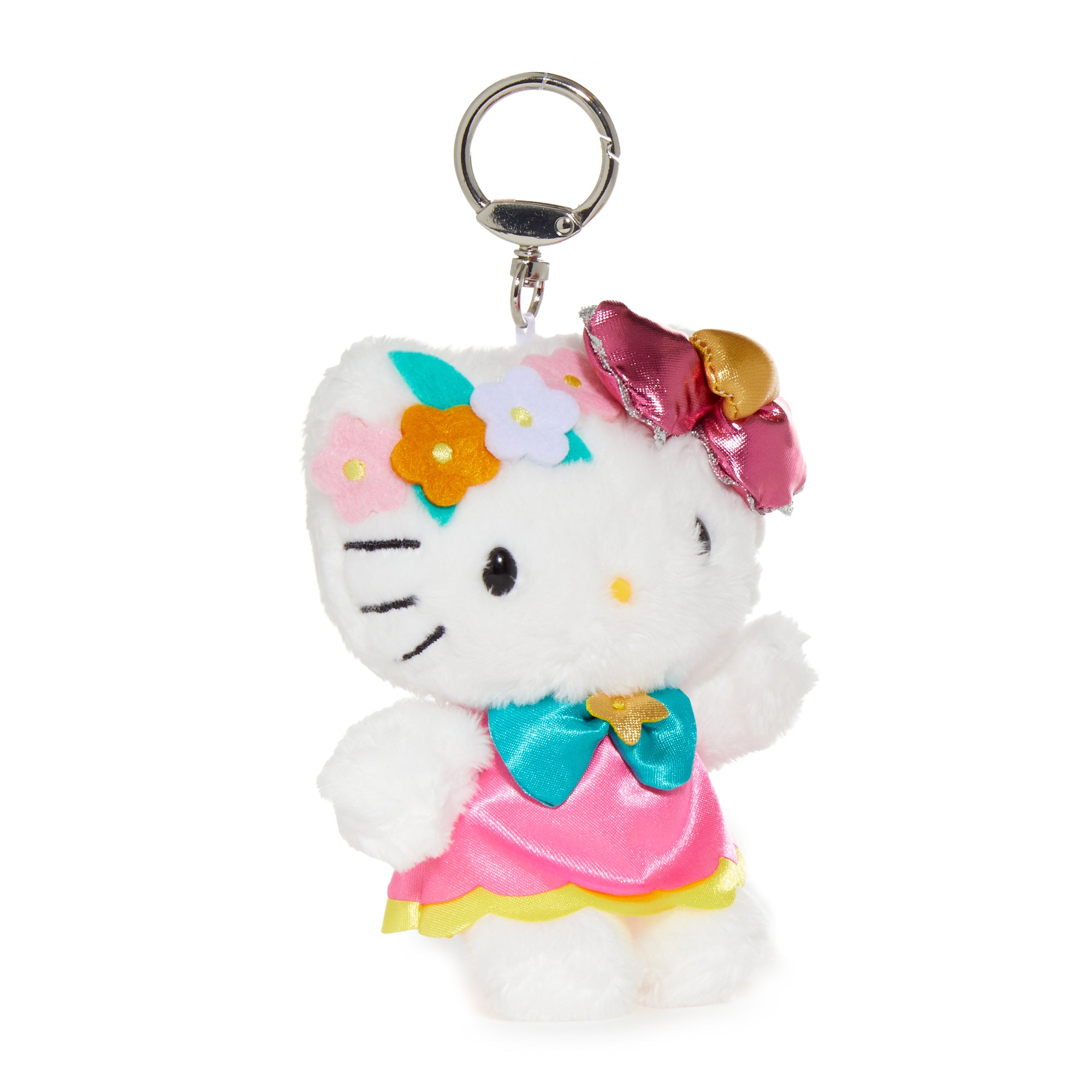 Hello Kitty Virgo keychain attached to a stylish backpack.