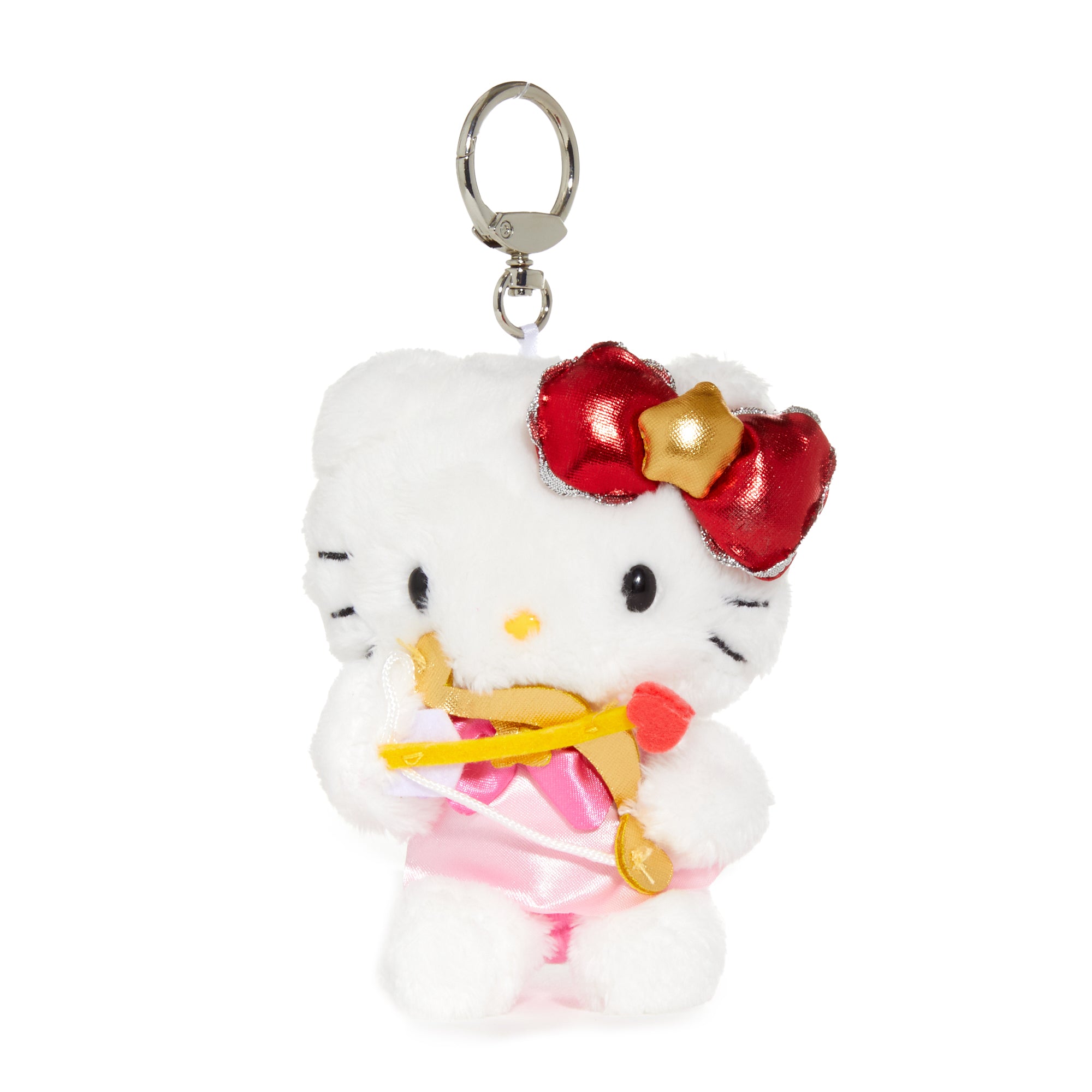 Hello Kitty Sagittarius plush keychain with push clasp closure, attached to a bag