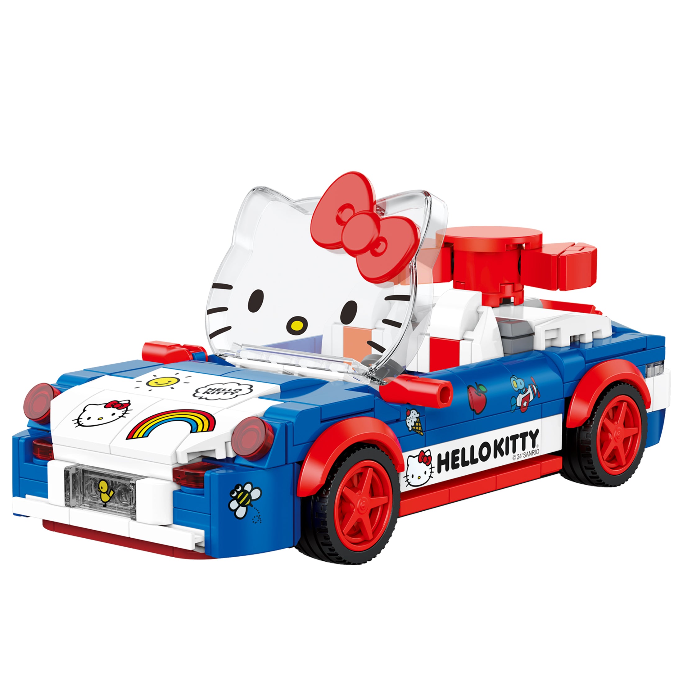 Hello Kitty Custom Convertible Brick Building Kit displayed on a white background