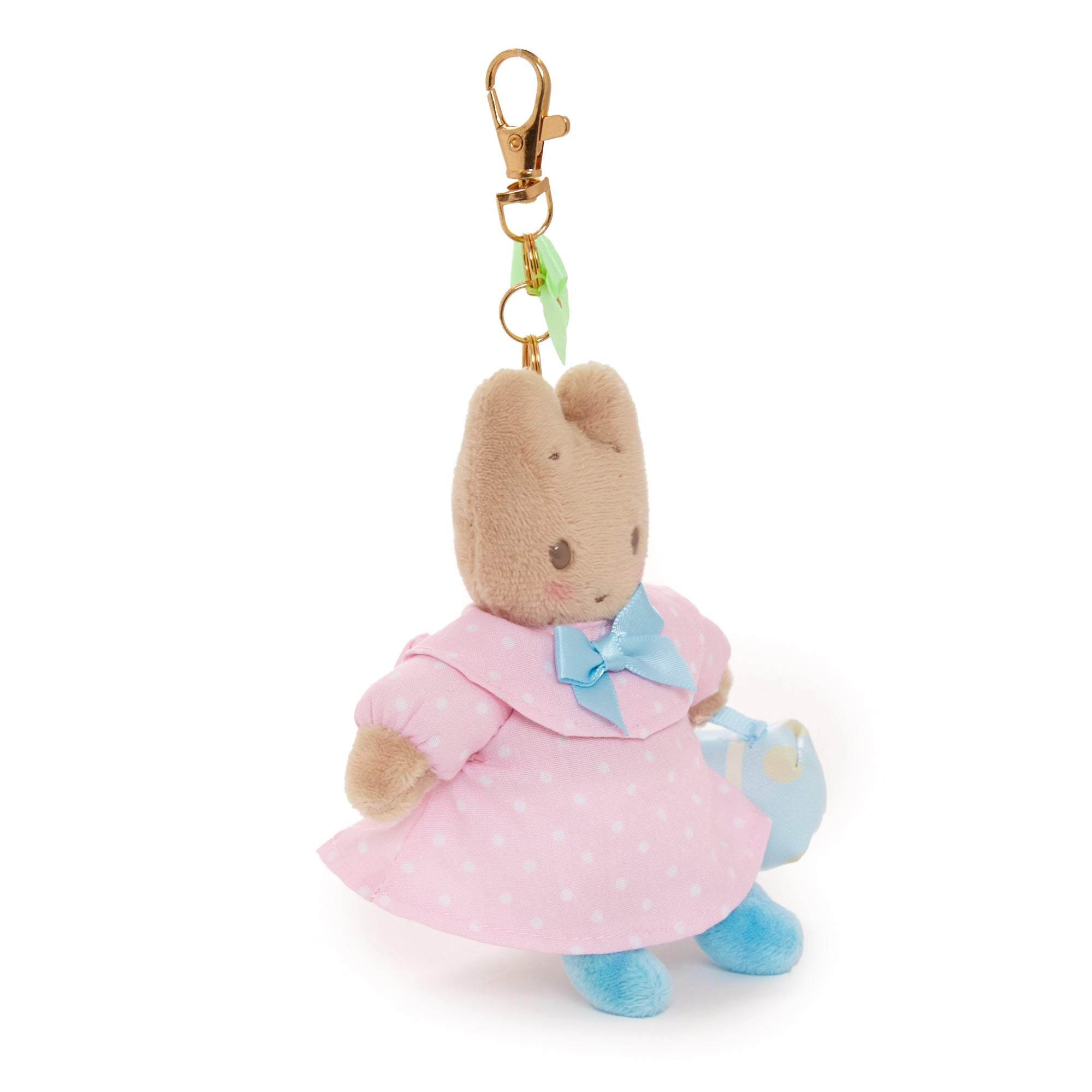 Miffy plush keychain with a latte and flowers, showcasing its adorable design.