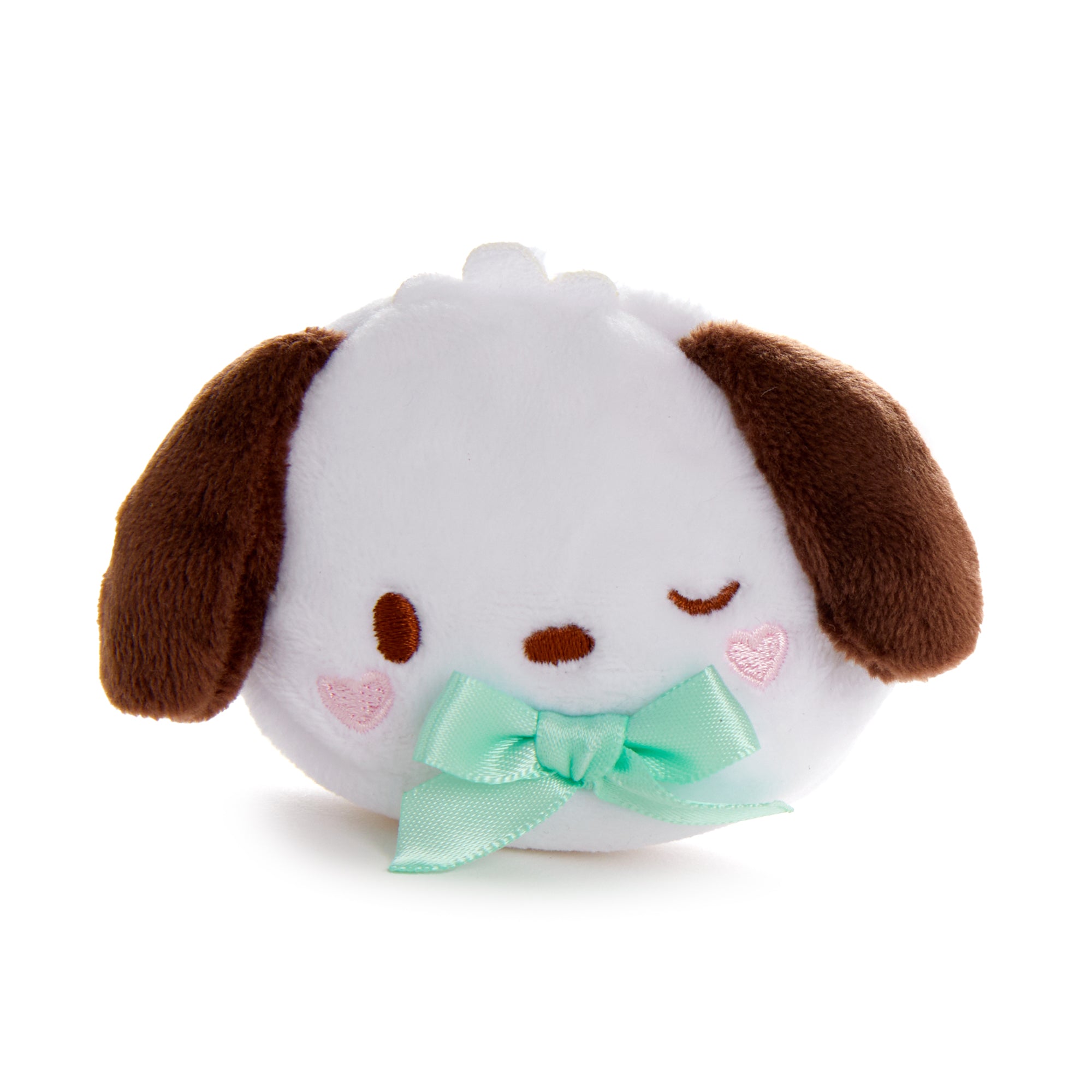 Pochacco plush mini pouch attached to a backpack strap